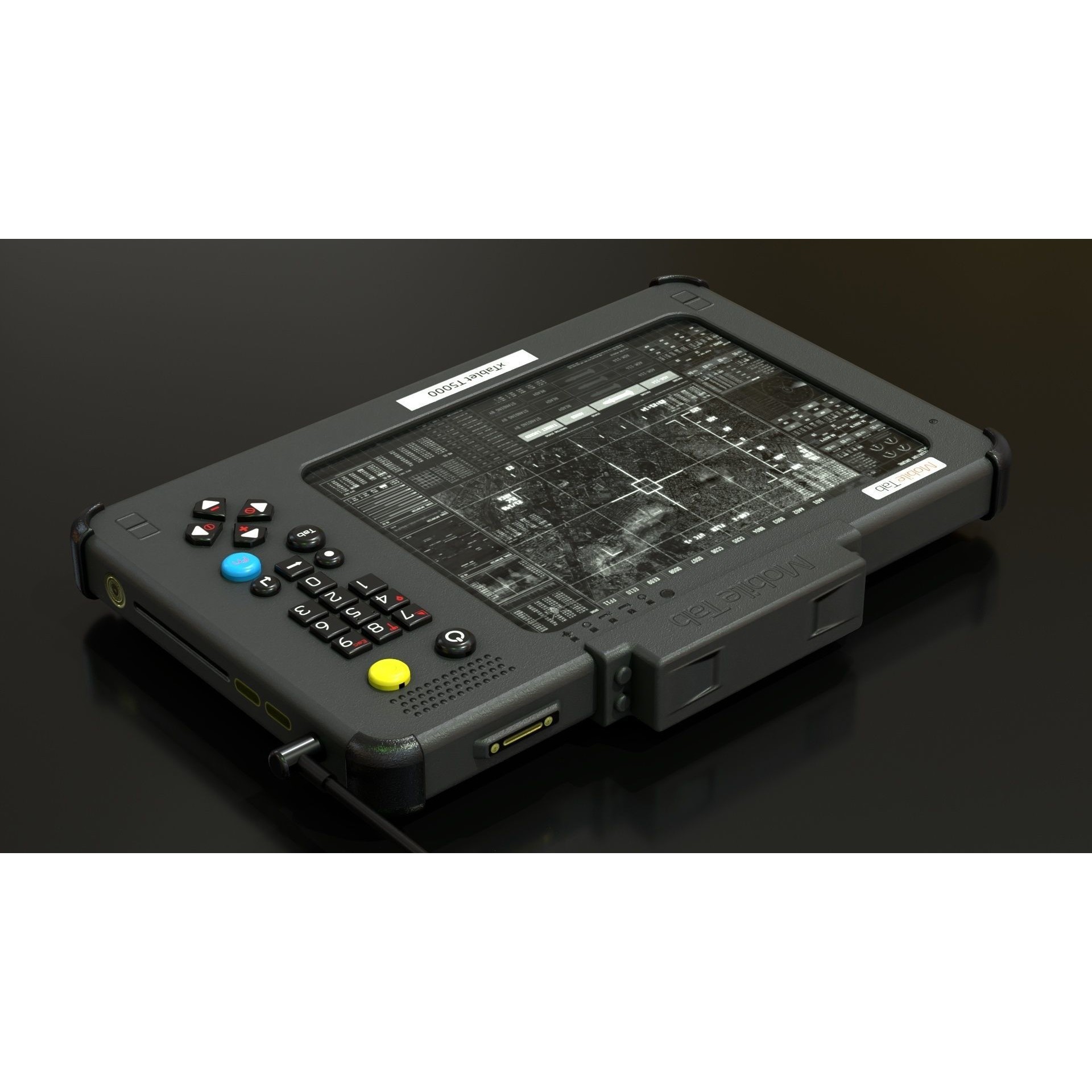 Military Tablet PC Console - Low-Poly Game-Ready 3D Model - View 21