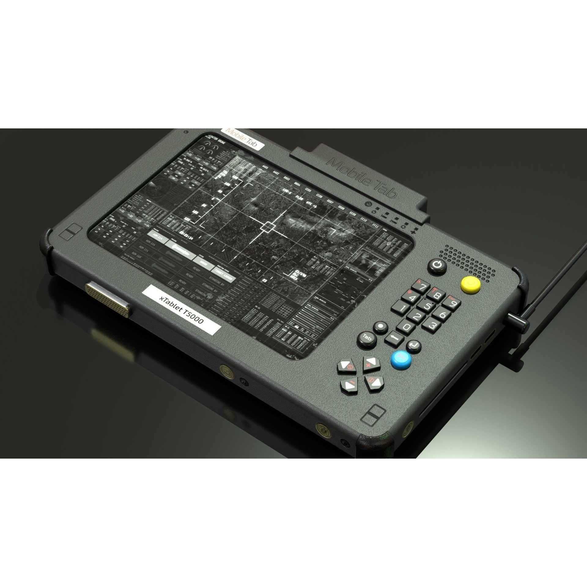 Military Tablet PC Console - Low-Poly Game-Ready 3D Model - View 23