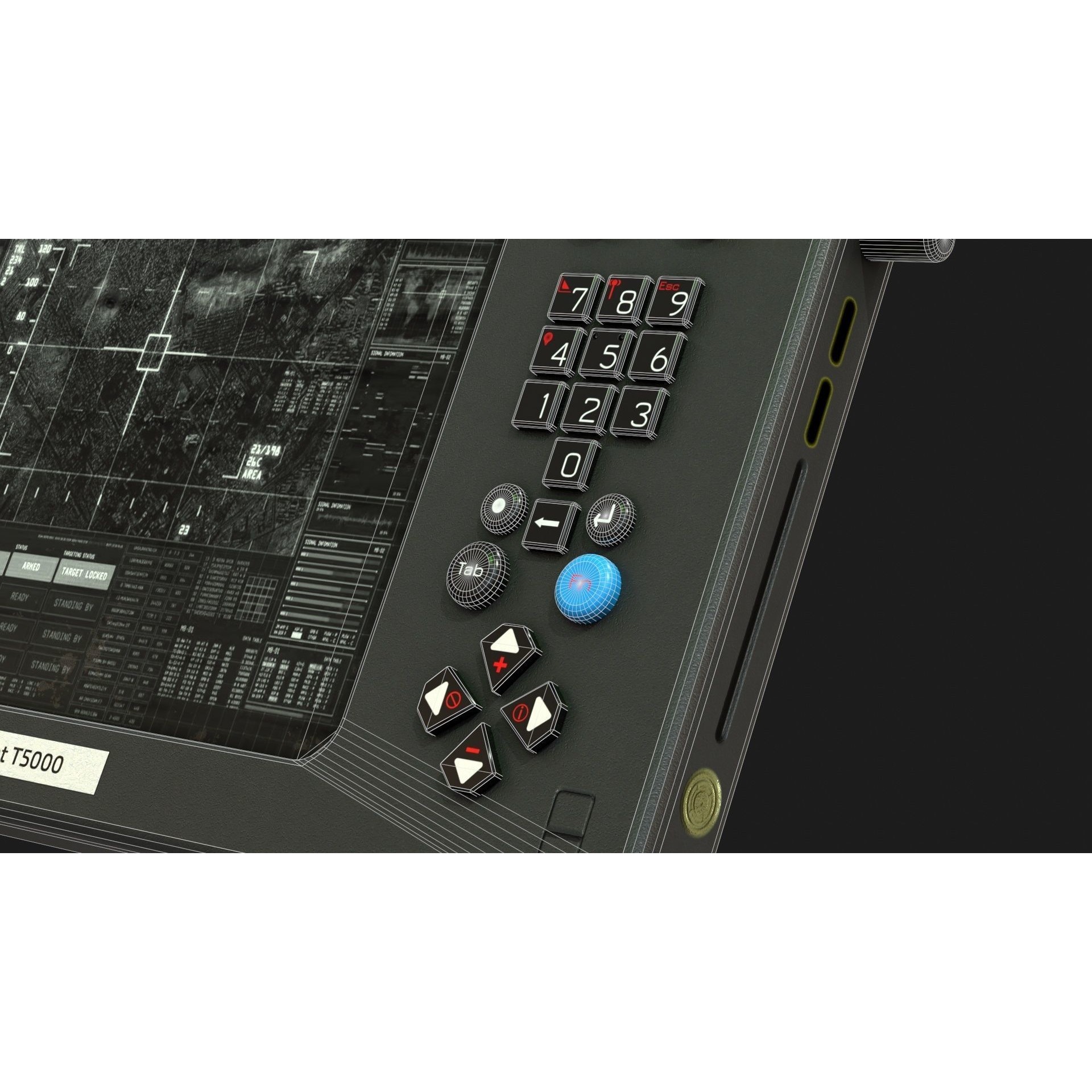 Military Tablet PC Console - Low-Poly Game-Ready 3D Model - View 27