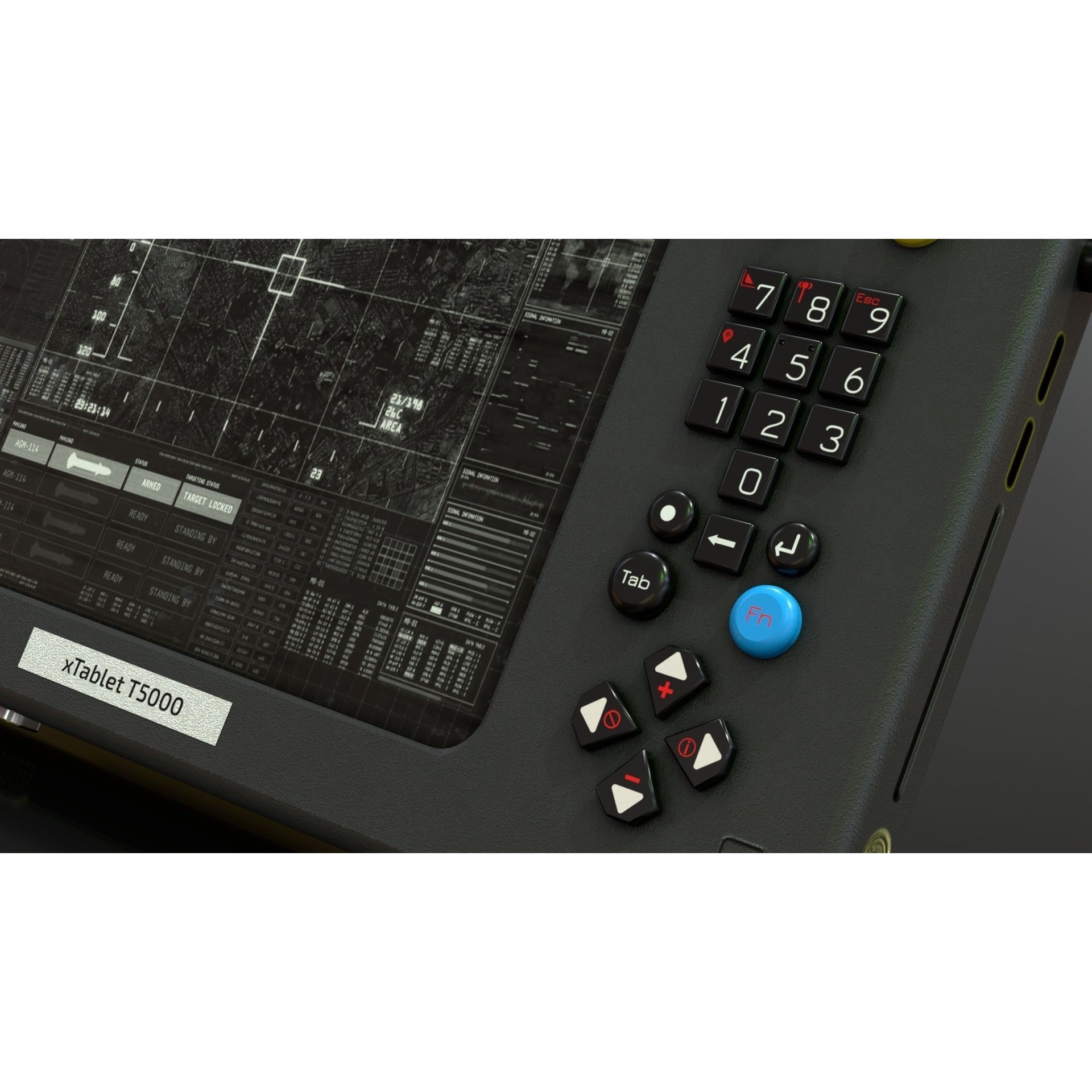 Military Tablet PC Console - Low-Poly Game-Ready 3D Model - View 7