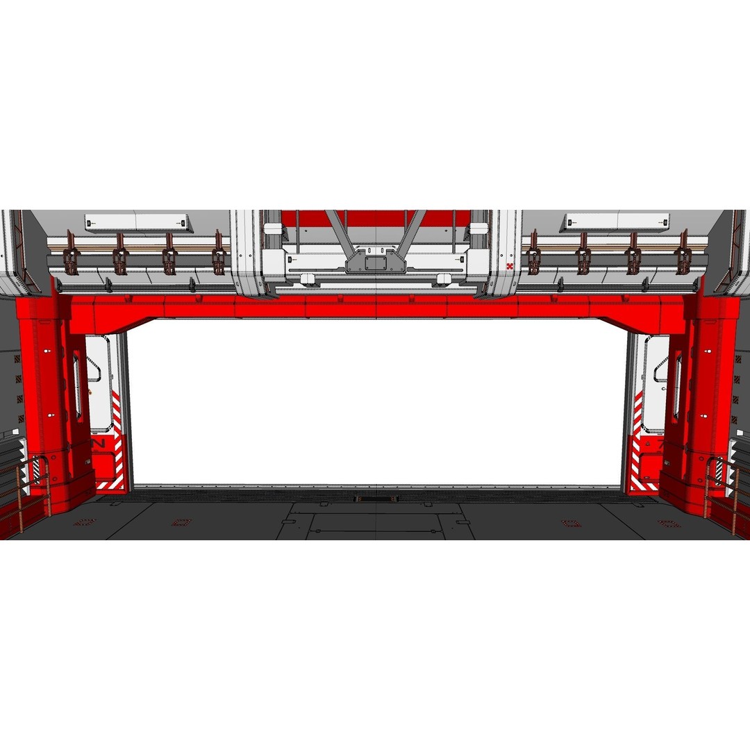 Antinuclear Gate 3D Model – Sci-Fi Exterior with Ramp, OBJ, FBX