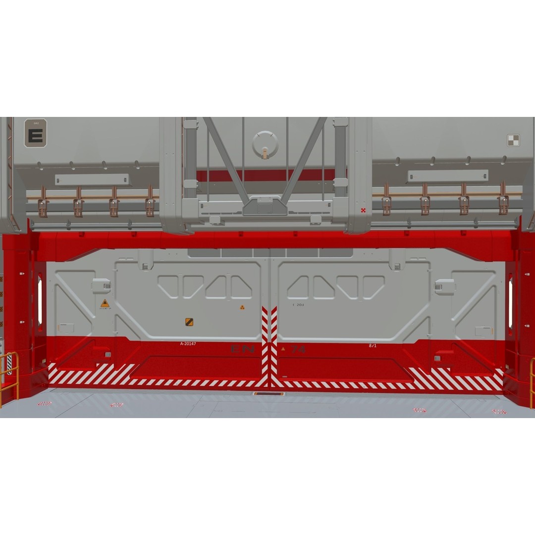 Antinuclear Gate 3D Model – Sci-Fi Exterior with Ramp, OBJ, FBX - View 13