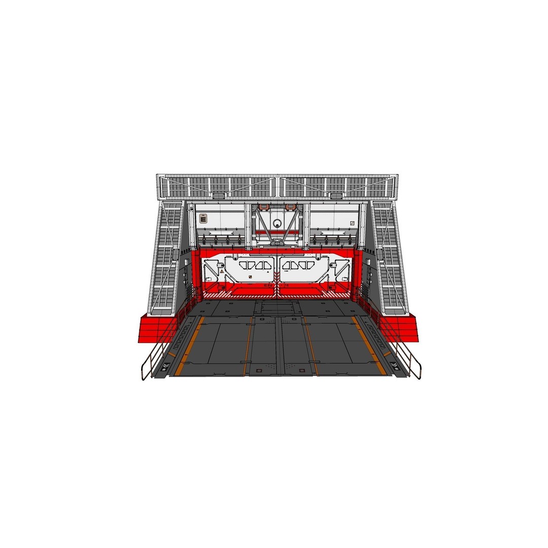 Antinuclear Gate 3D Model – Sci-Fi Exterior with Ramp, OBJ, FBX - View 22