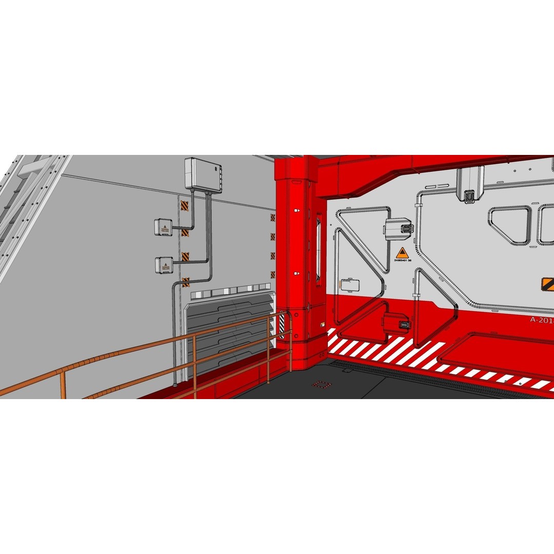 Antinuclear Gate 3D Model – Sci-Fi Exterior with Ramp, OBJ, FBX - View 28