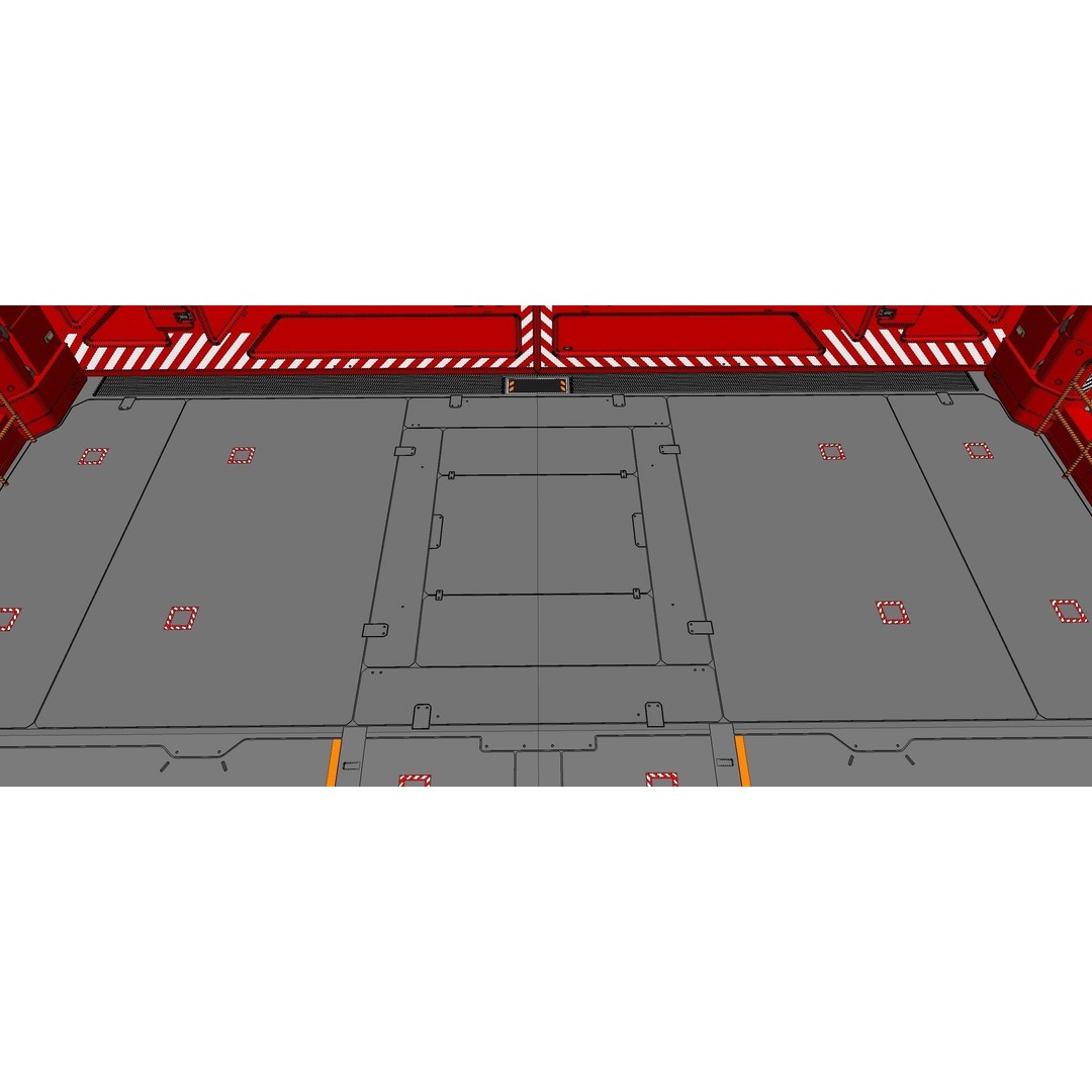 Antinuclear Gate 3D Model – Sci-Fi Exterior with Ramp, OBJ, FBX - View 30