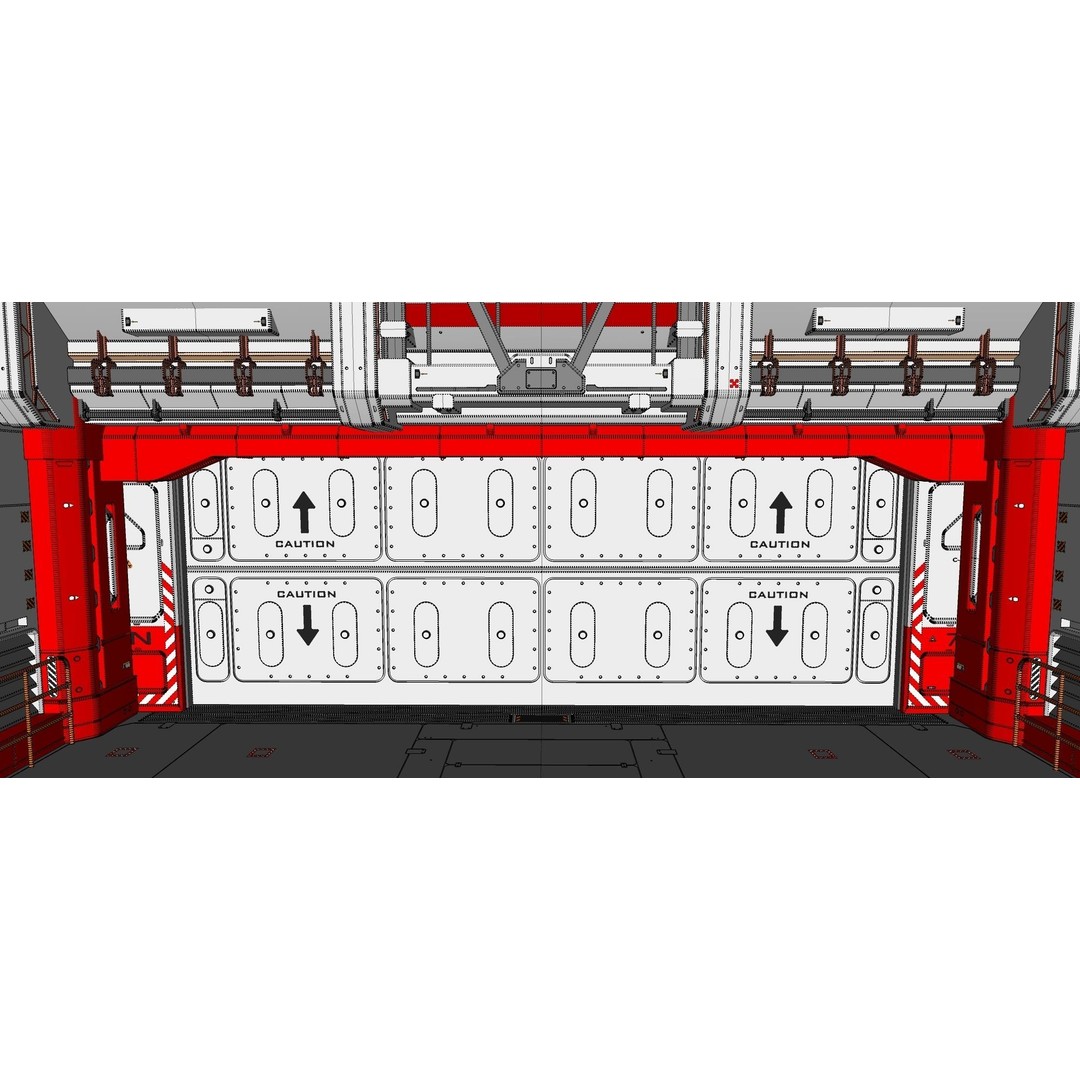 Antinuclear Gate 3D Model – Sci-Fi Exterior with Ramp, OBJ, FBX - View 33