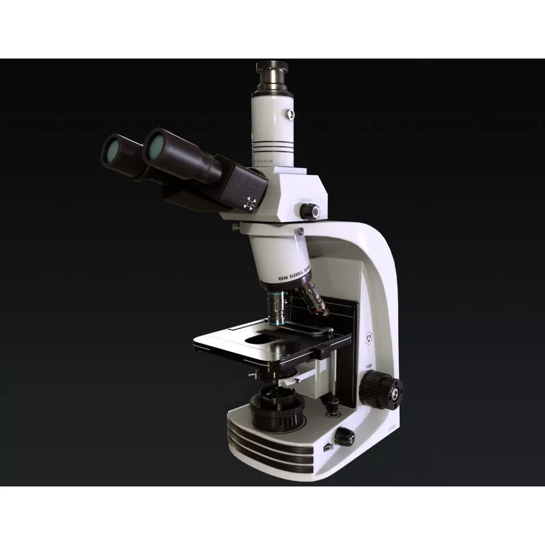 Microscope 3D Model – Low Poly PBR Asset, OBJ, FBX, Blender - View 2