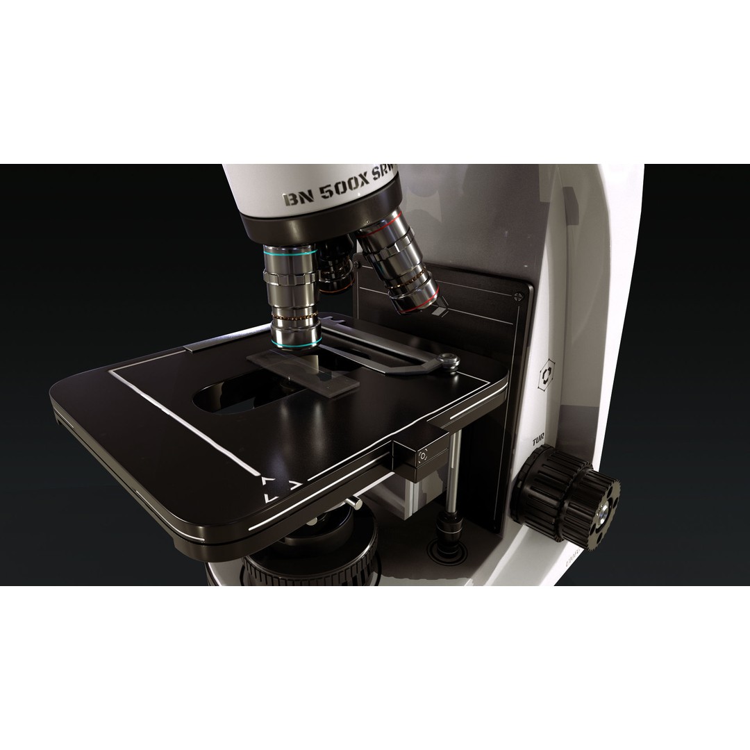 Microscope 3D Model – Low Poly PBR Asset, OBJ, FBX, Blender - View 8
