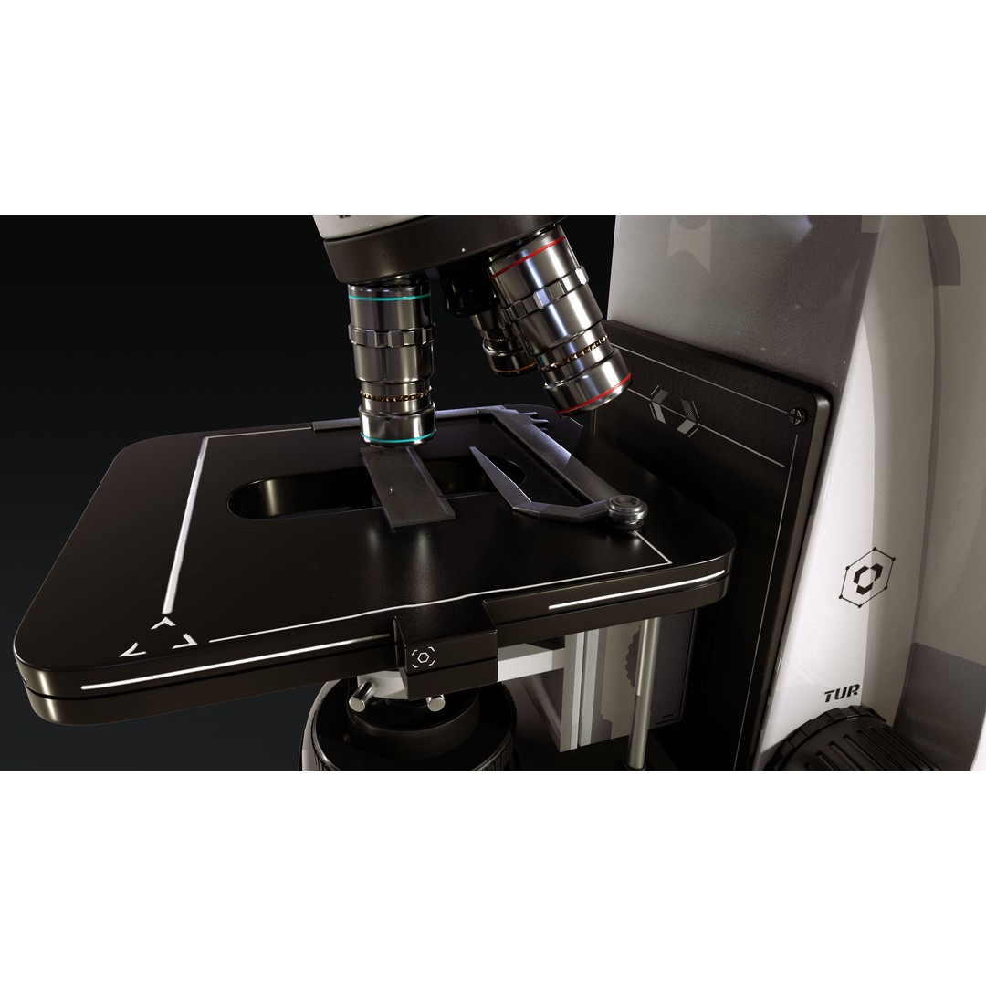 Microscope 3D Model – Low Poly PBR Asset, OBJ, FBX, Blender - View 9
