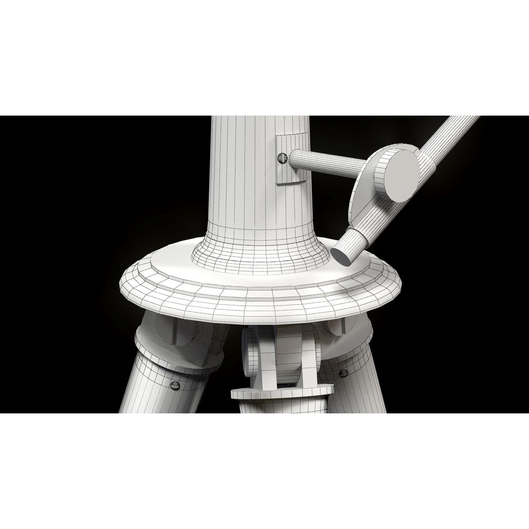 Victorian Telescope 3D Model – Low Poly PBR Asset, FBX, OBJ - View 14