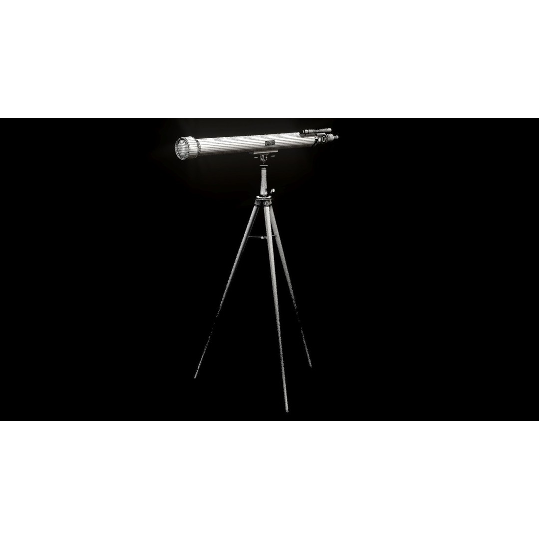 Victorian Telescope 3D Model – Low Poly PBR Asset, FBX, OBJ - View 5