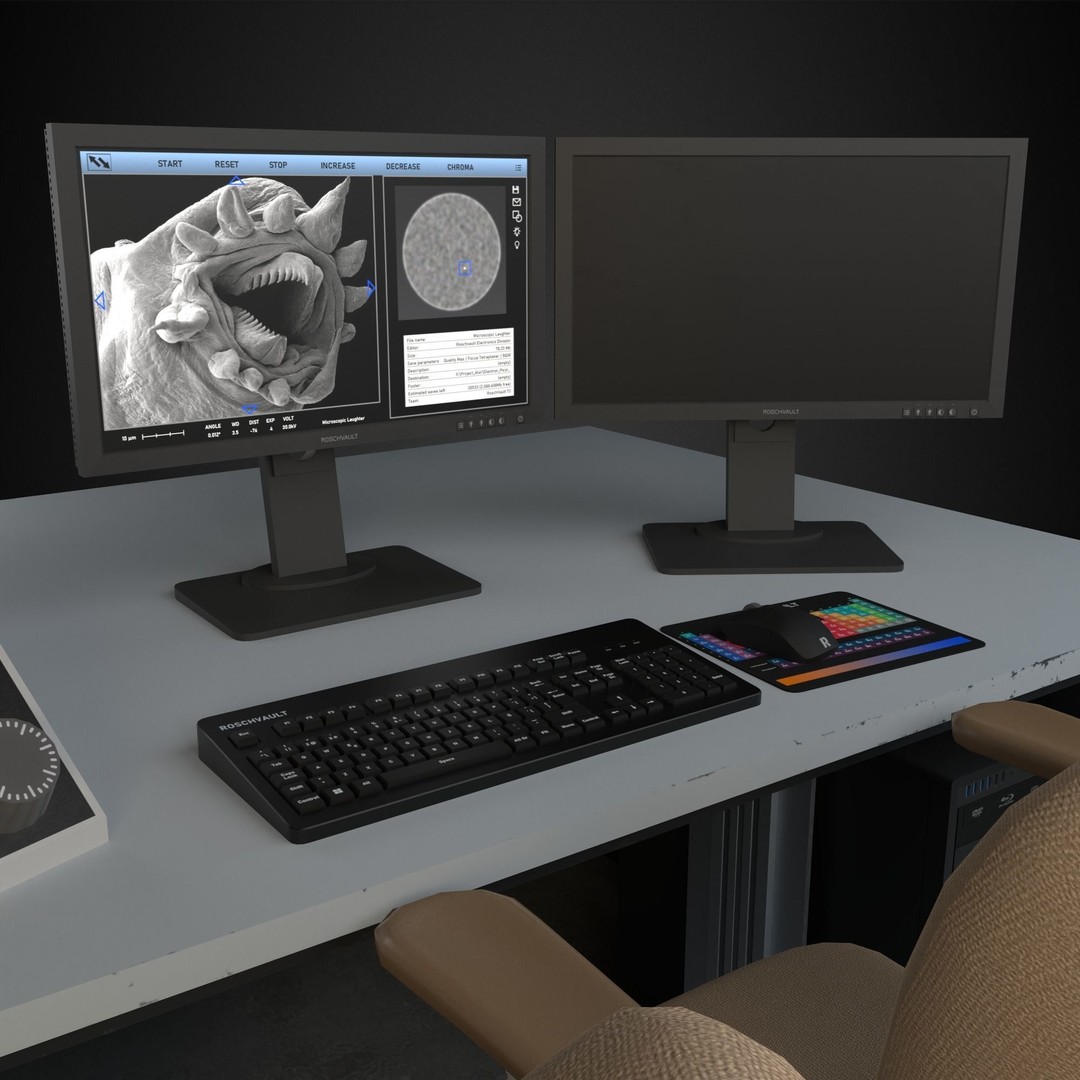 Electron Microscope 3D Model – Low Poly PBR Game Ready Asset, FBX
