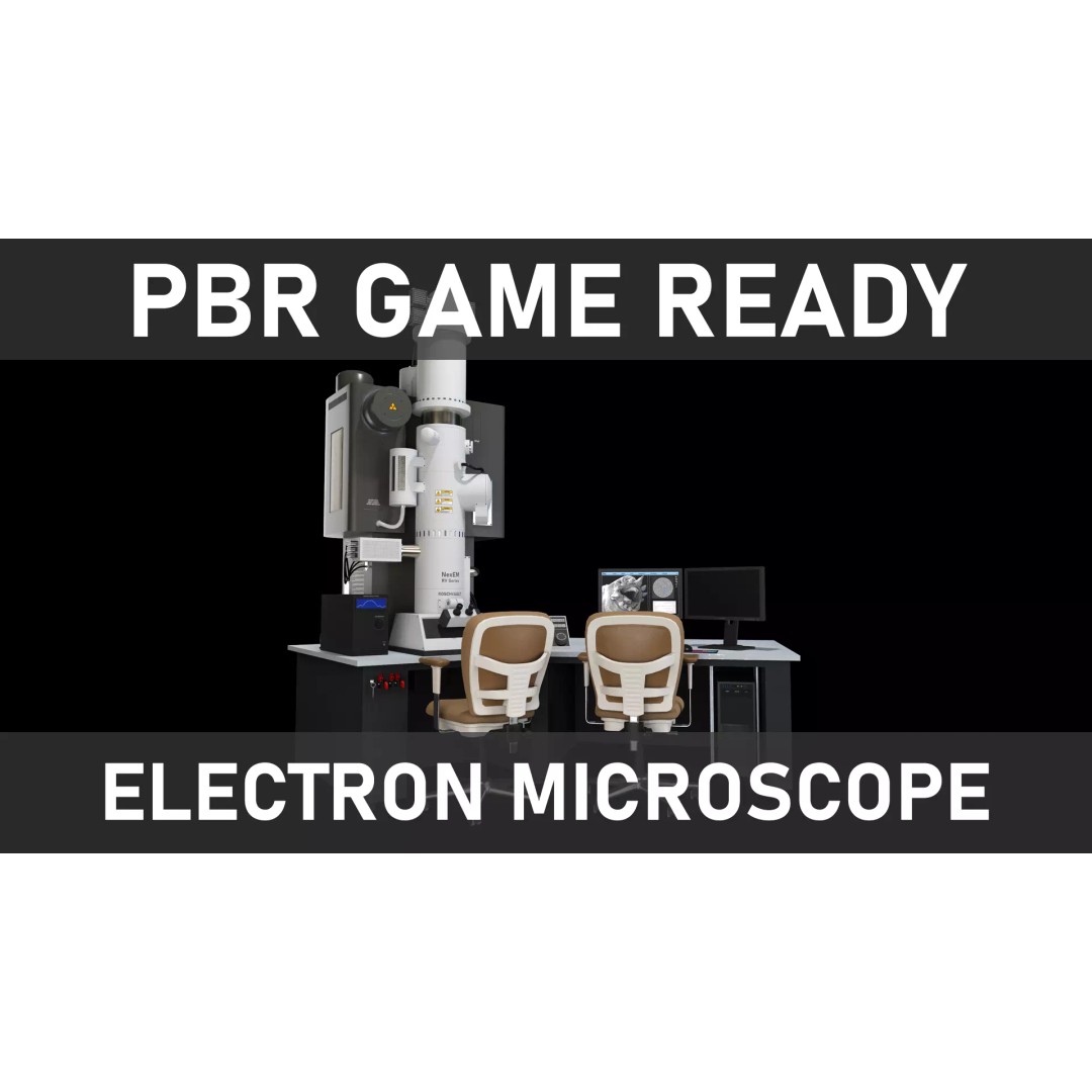 Electron Microscope 3D Model – Low Poly PBR Game Ready Asset, FBX - View 2