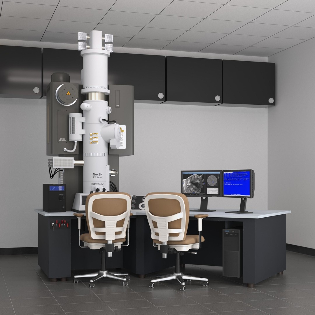 Electron Microscope 3D Model – Low Poly PBR Game Ready Asset, FBX - View 3