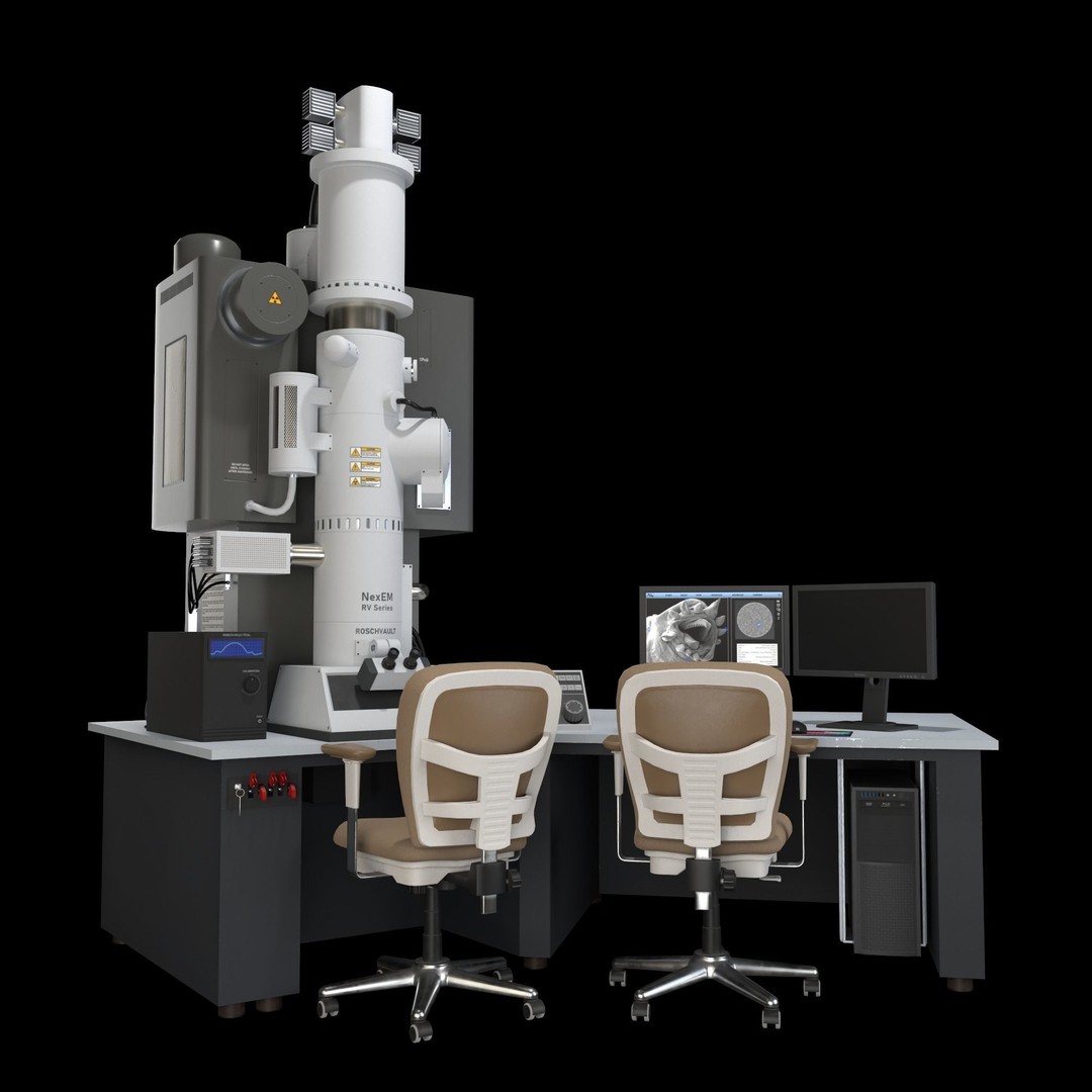 Electron Microscope 3D Model – Low Poly PBR Game Ready Asset, FBX - View 4