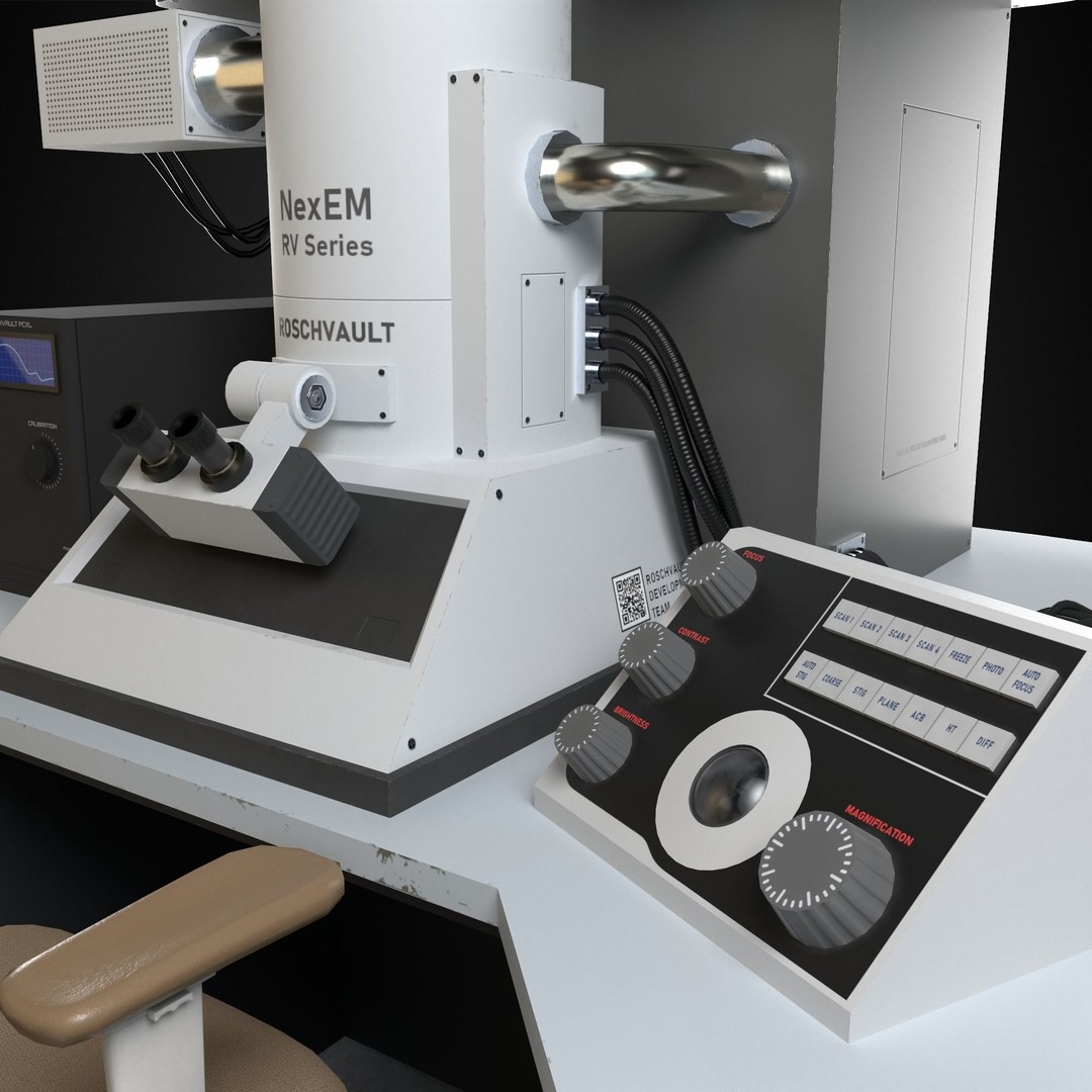 Electron Microscope 3D Model – Low Poly PBR Game Ready Asset, FBX - View 5