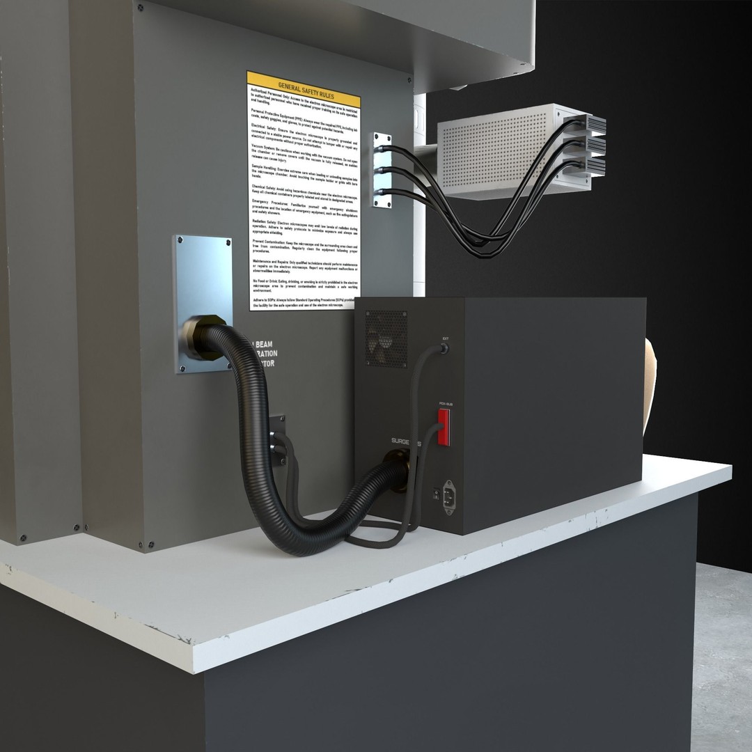 Electron Microscope 3D Model – Low Poly PBR Game Ready Asset, FBX - View 7