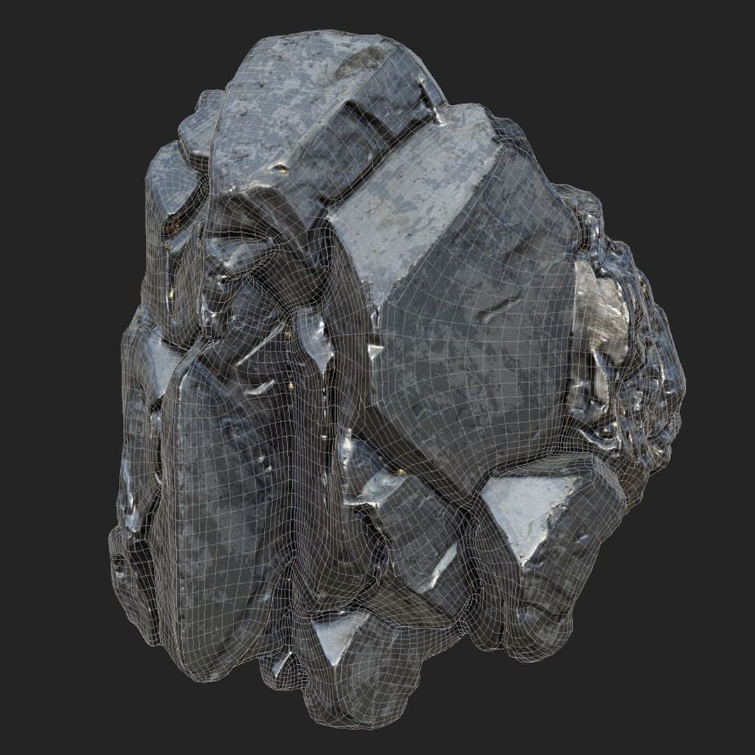 Galena 3D Model – Low Poly Game Asset with PBR Textures, FBX/OBJ - View 7