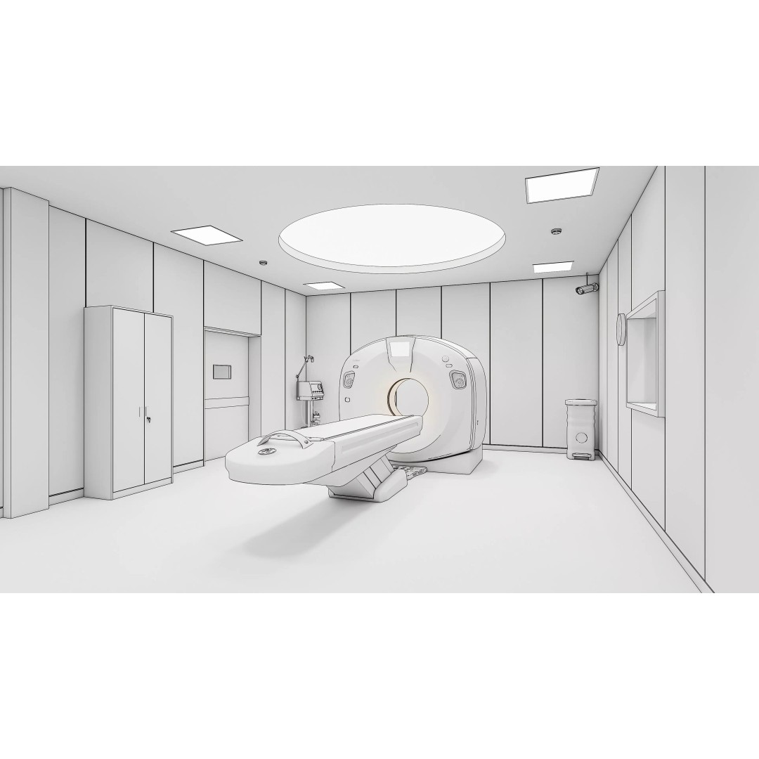 Hospital CT Scan 3D Model – Detailed Medical Interior Scene, FBX, Blender