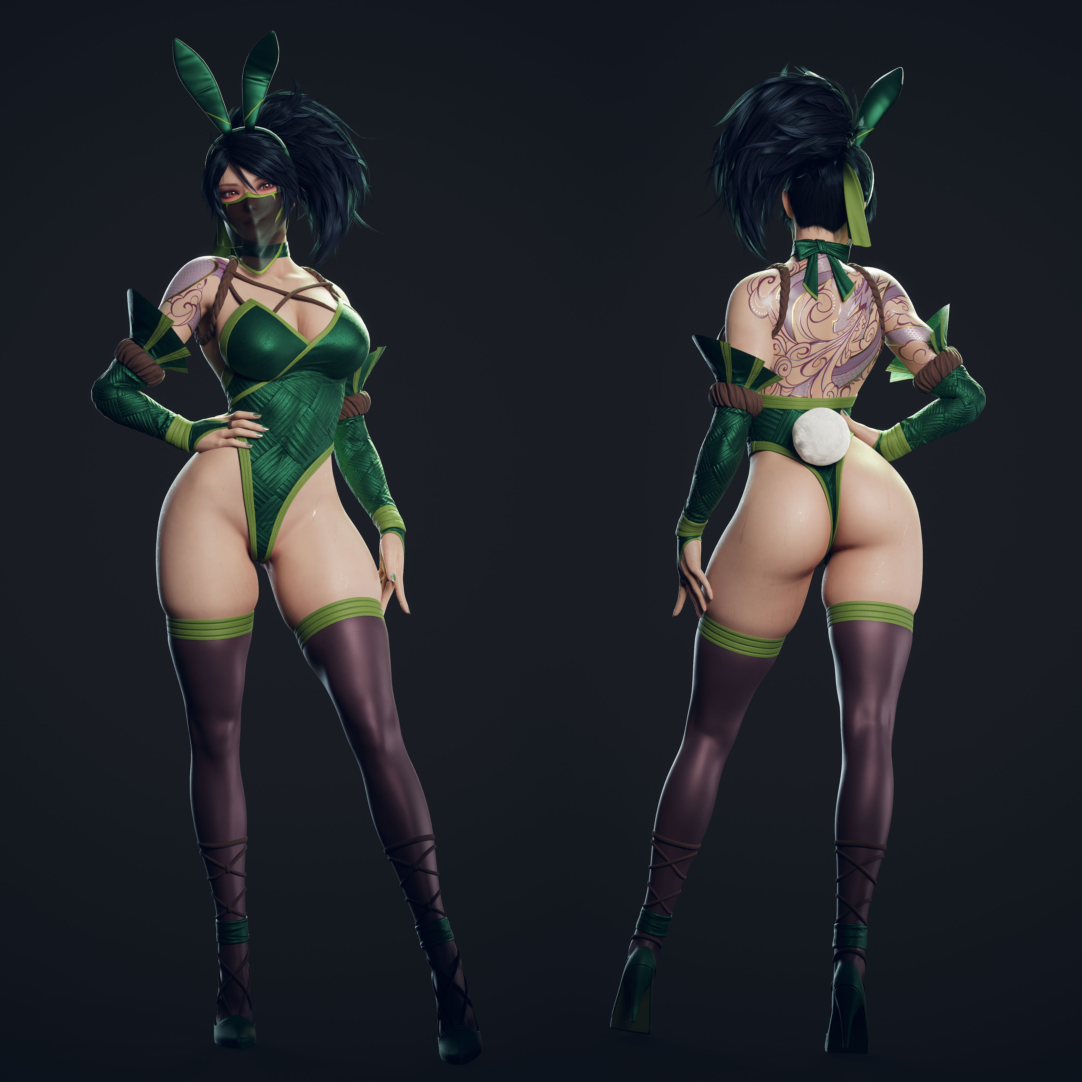 Bunny Akali - Low-Poly Game-Ready 3D Model - View 10