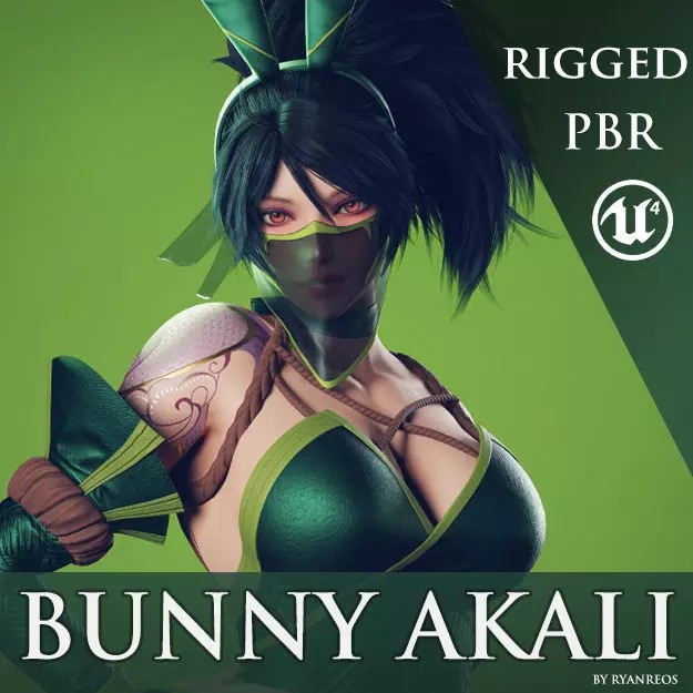 Bunny Akali - Low-Poly Game-Ready 3D Model - View 2