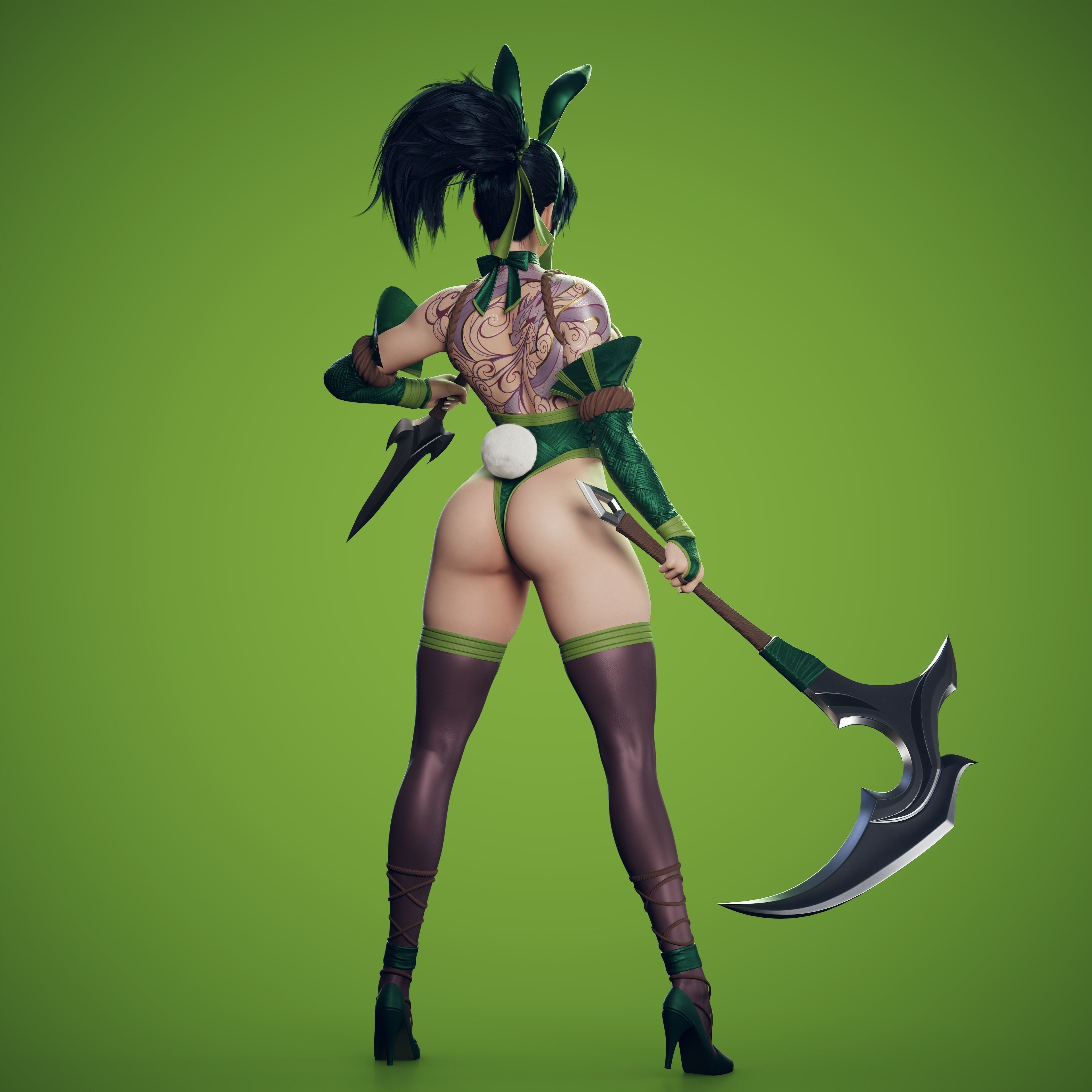 Bunny Akali - Low-Poly Game-Ready 3D Model - View 6