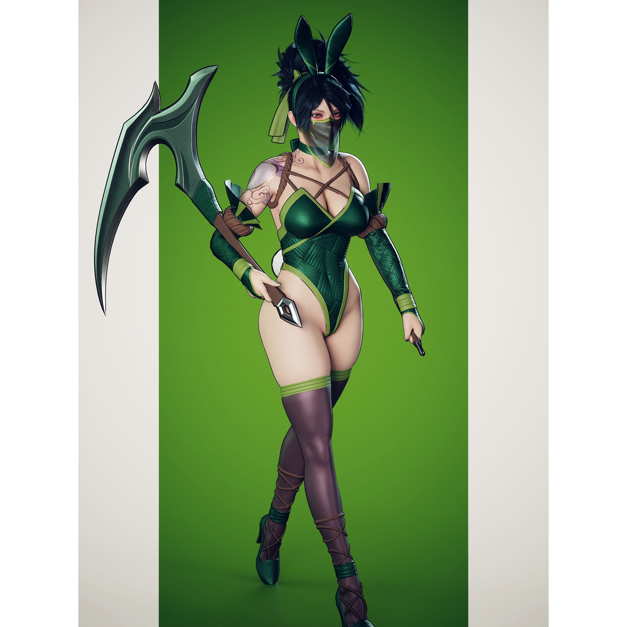 Bunny Akali - Low-Poly Game-Ready 3D Model - View 9