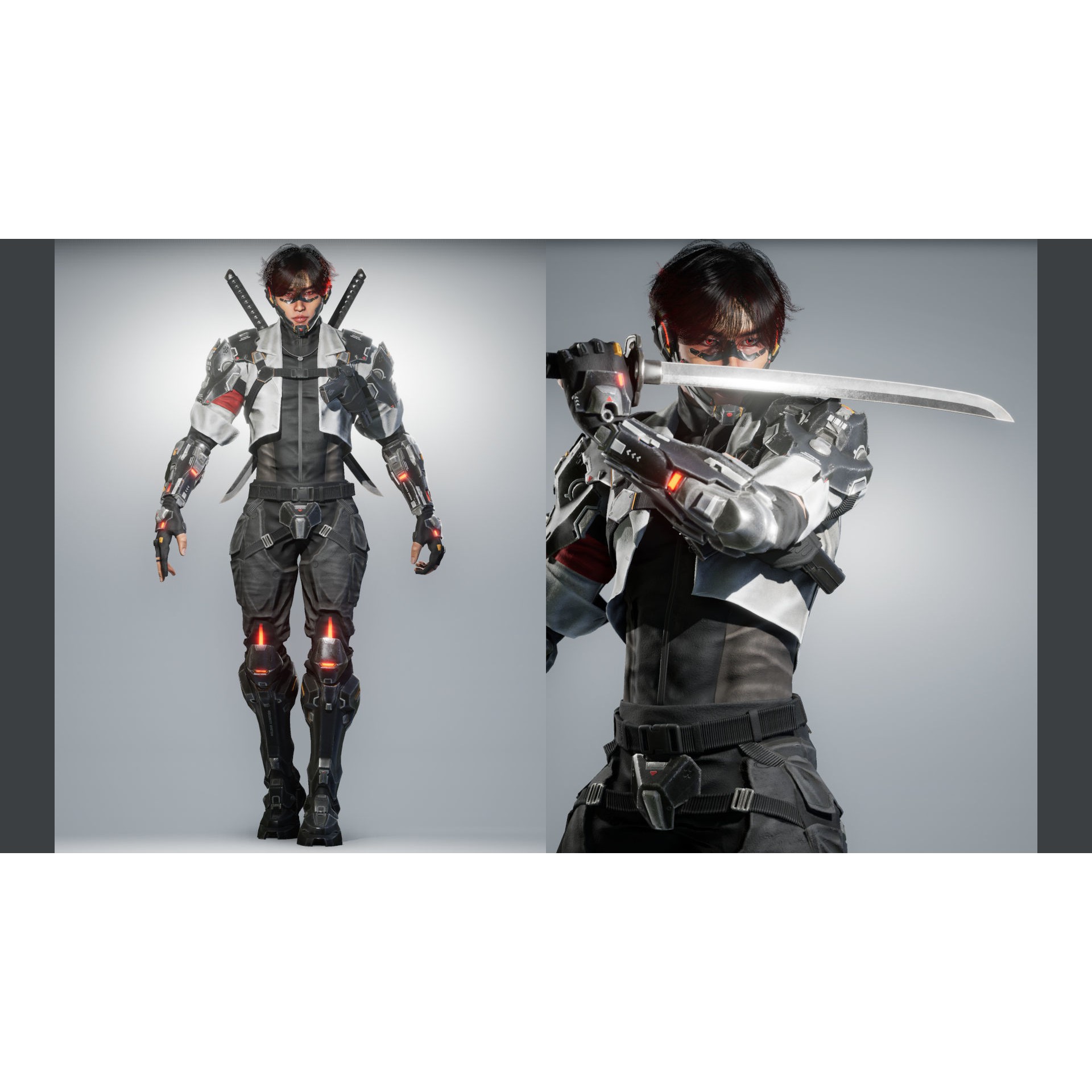 Hero Super Soldier - Low-Poly Game-Ready 3D Model - View 3