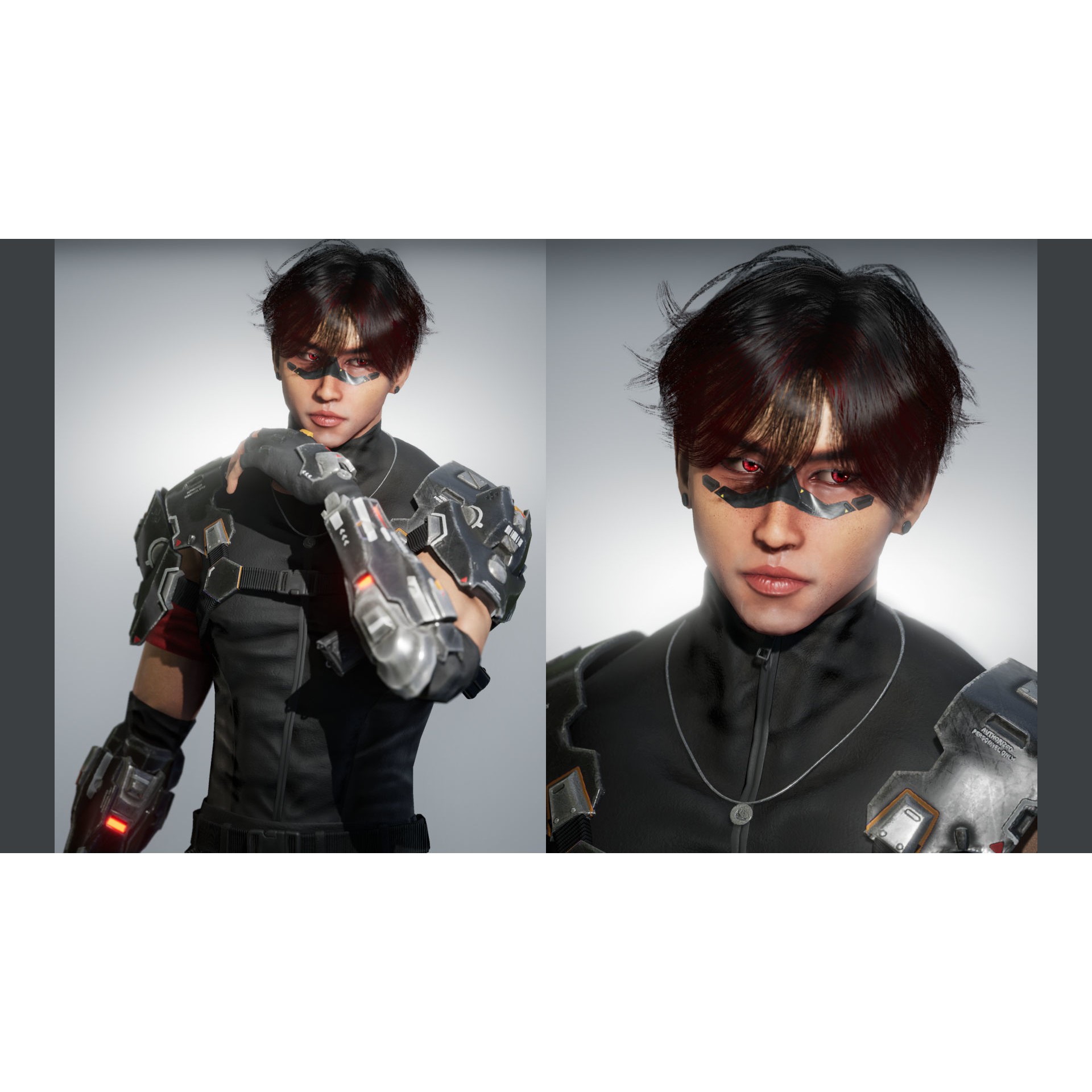 Hero Super Soldier - Low-Poly Game-Ready 3D Model - View 4