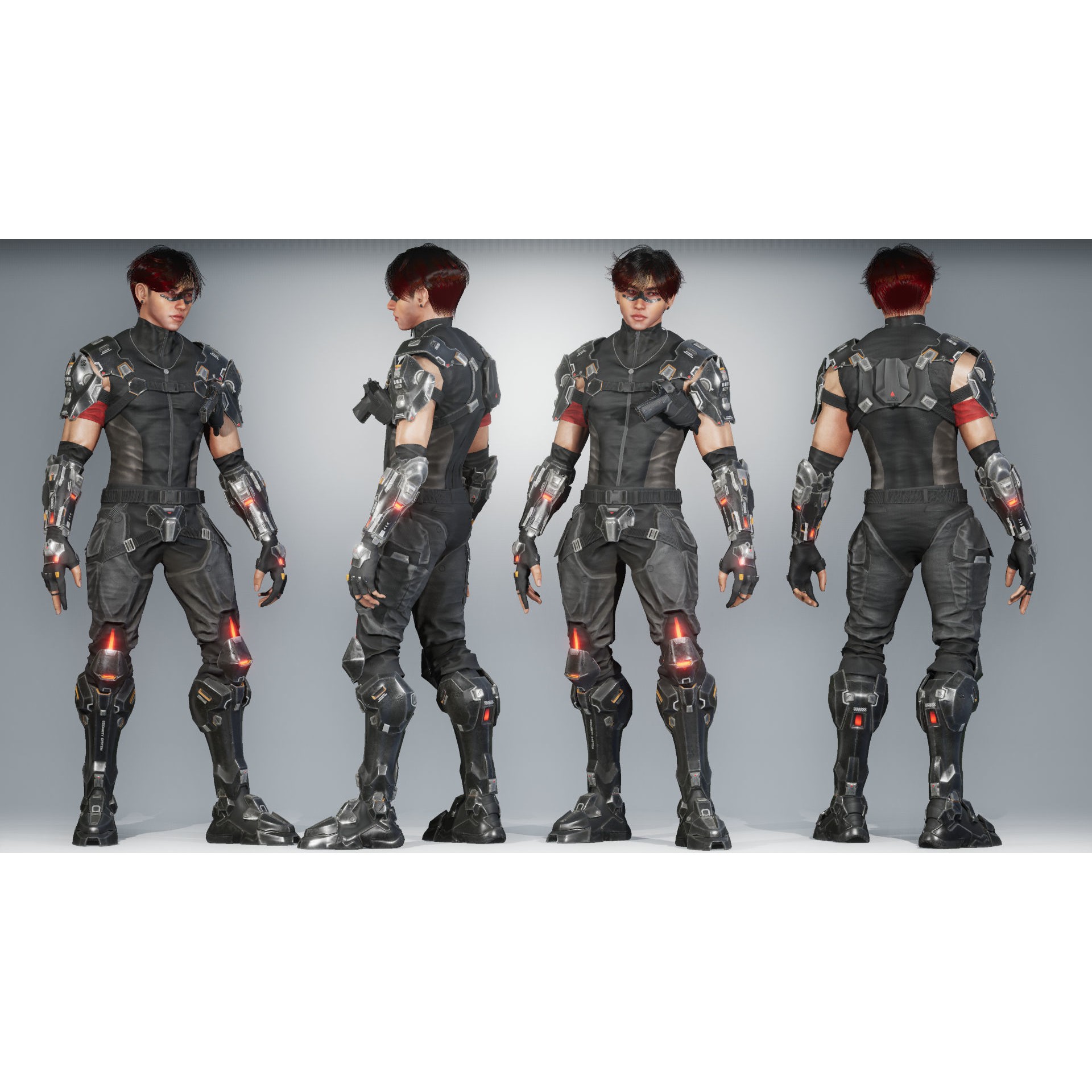 Hero Super Soldier - Low-Poly Game-Ready 3D Model - View 6