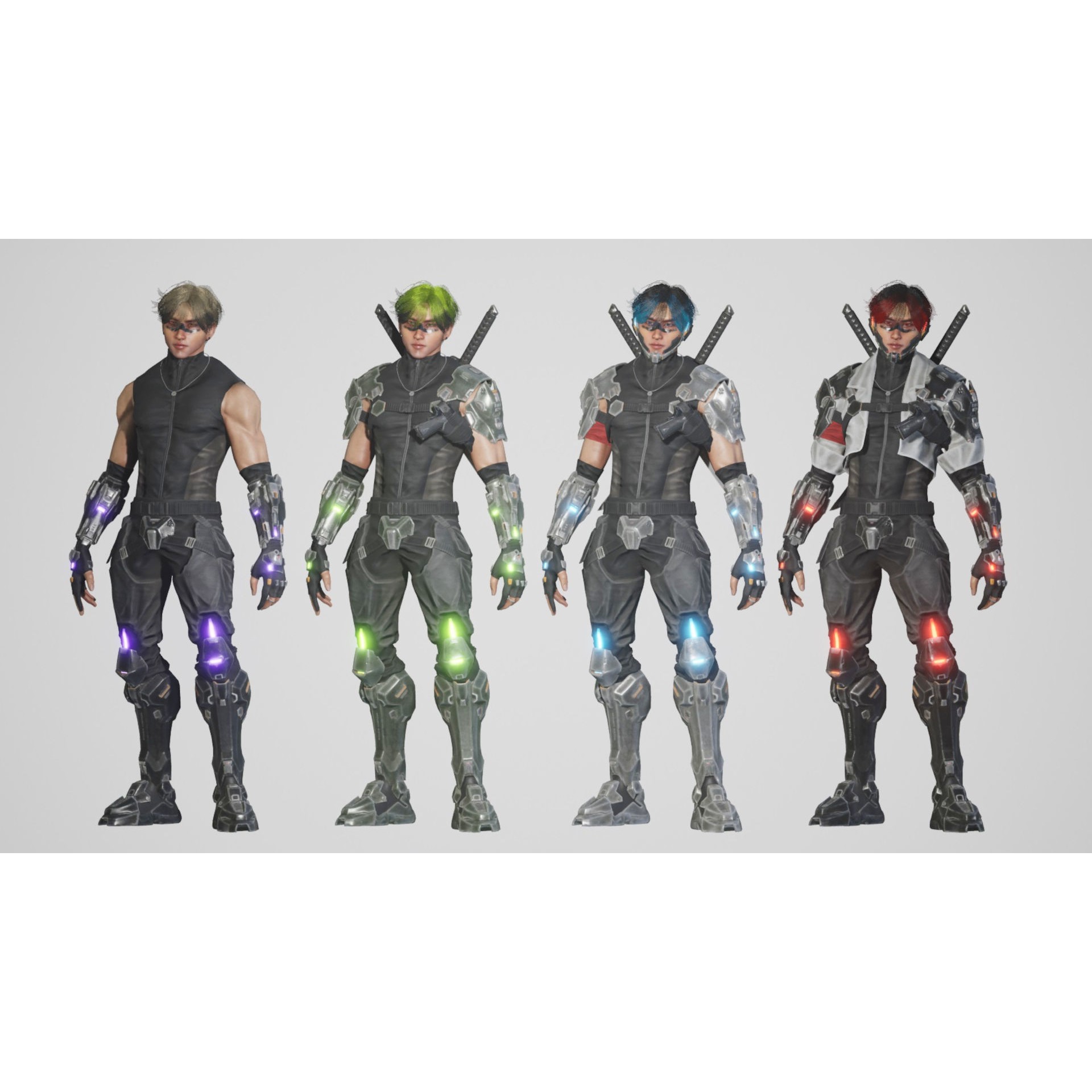 Hero Super Soldier - Low-Poly Game-Ready 3D Model - View 9