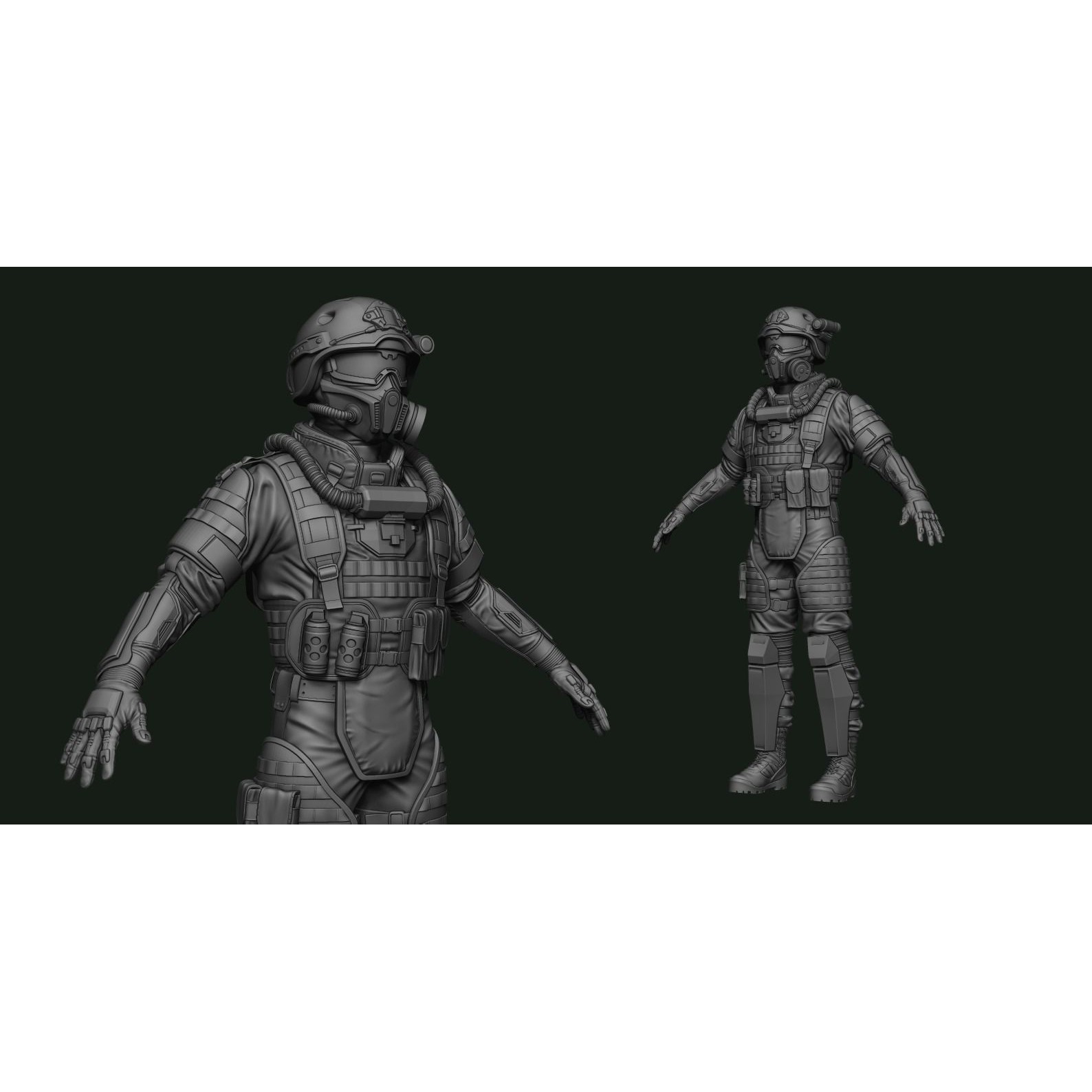 Modern Soldier - Low-Poly Game-Ready 3D Model - View 11