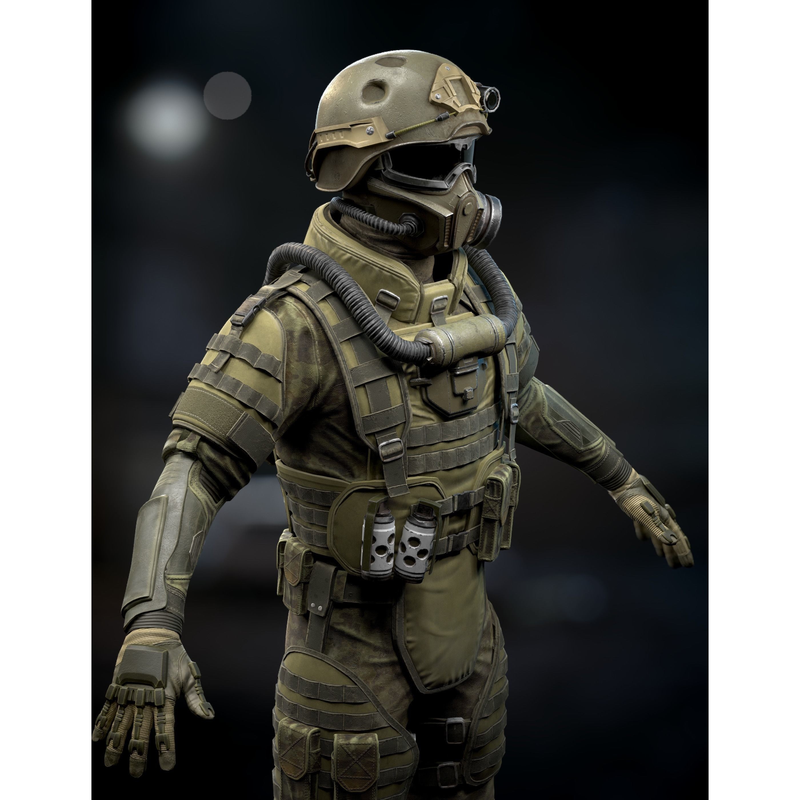 Modern Soldier - Low-Poly Game-Ready 3D Model - View 5