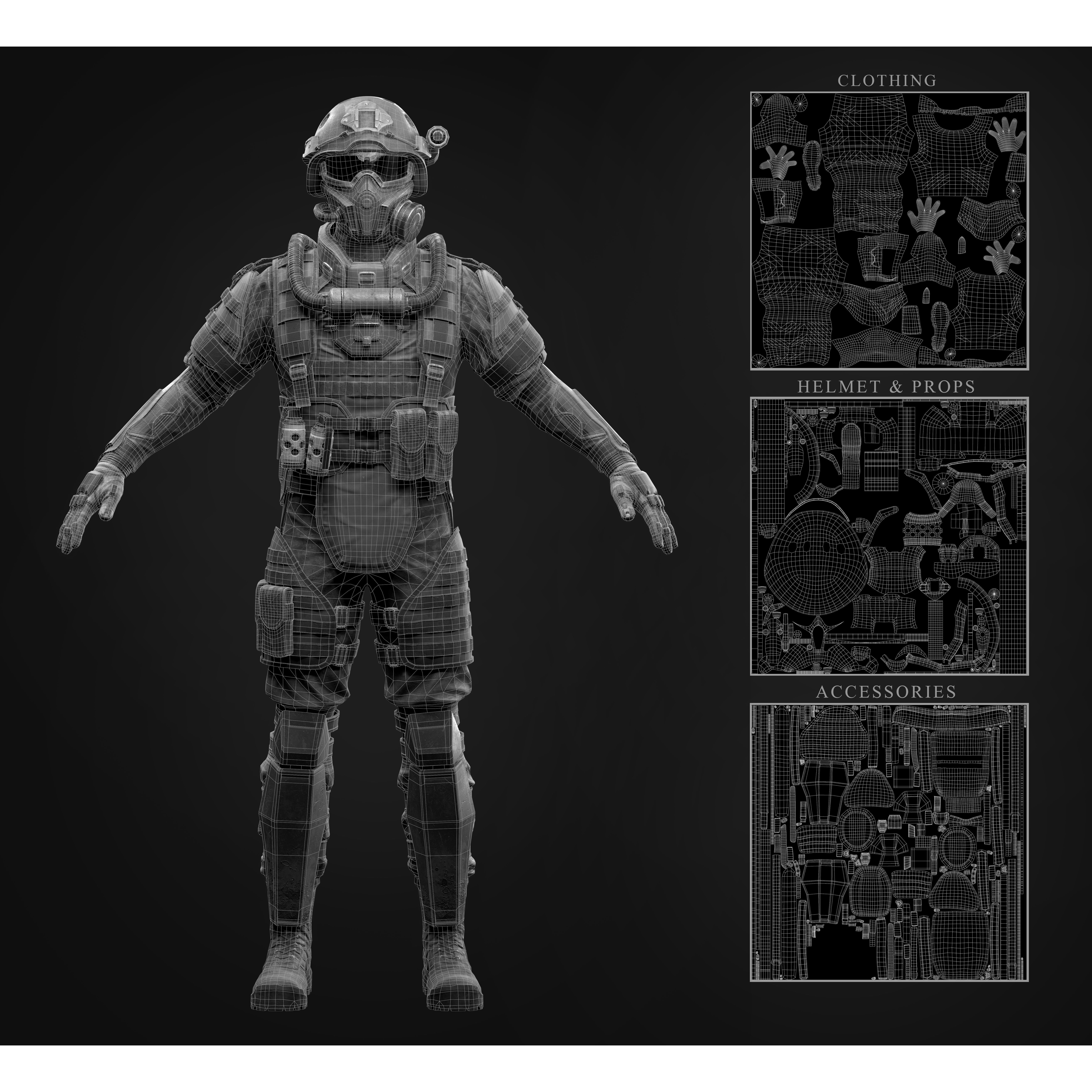 Modern Soldier - Low-Poly Game-Ready 3D Model - View 7