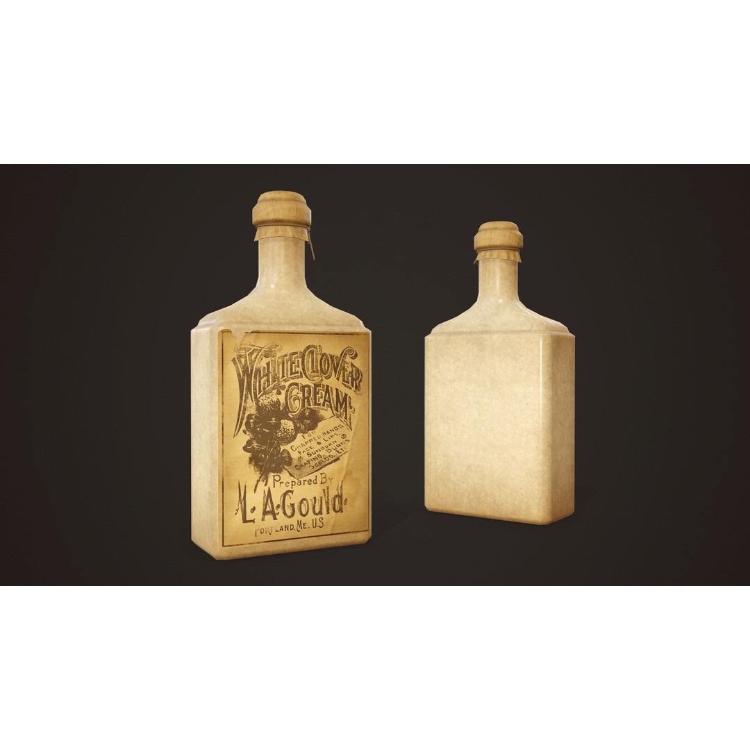 Antique Apothecary Bottles 3D Model – Low Poly Game Ready PBR Asset, FBX - View 7