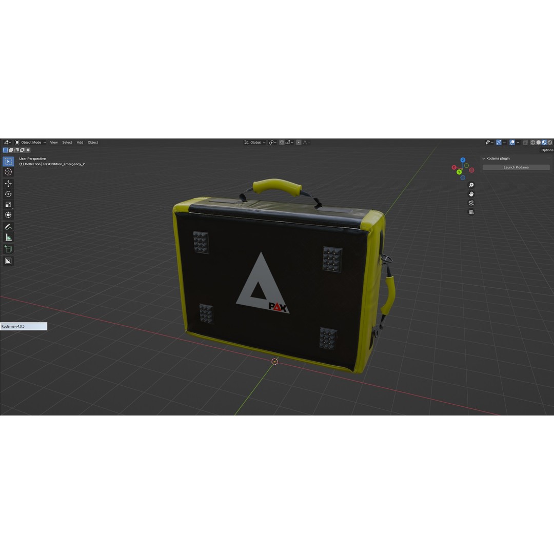 Child Emergency Softcase 3D Model – Low Poly PAX Bag, FBX & OBJ Formats - View 7