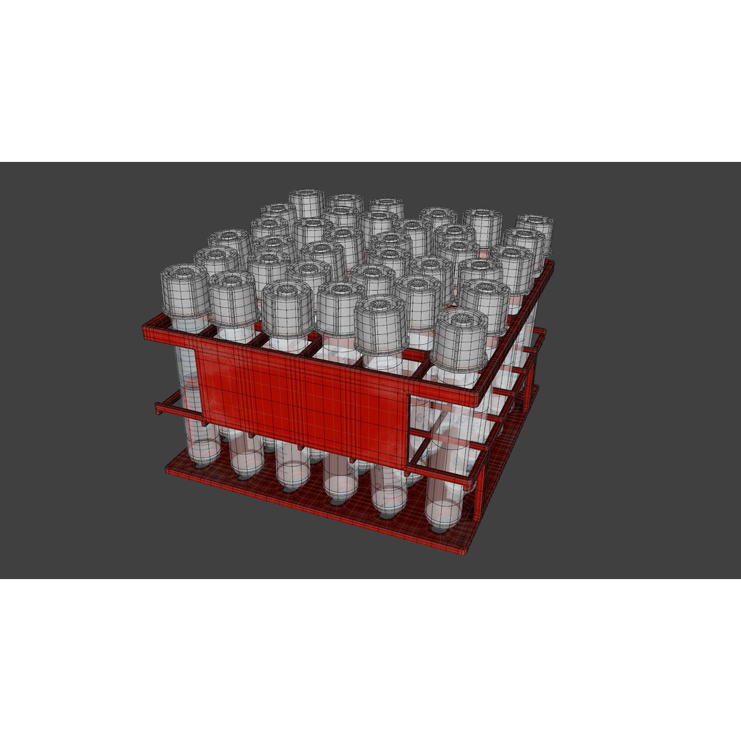 14 ml Liquid Rack 3D Model – Low Poly Laboratory Asset, FBX - View 12