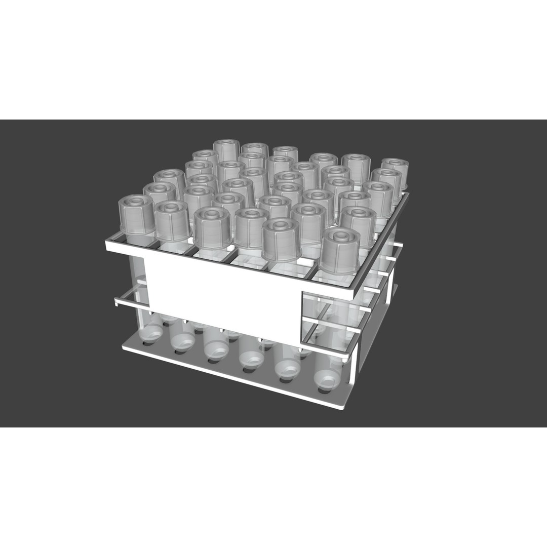 14 ml Liquid Rack 3D Model – Low Poly Laboratory Asset, FBX - View 13