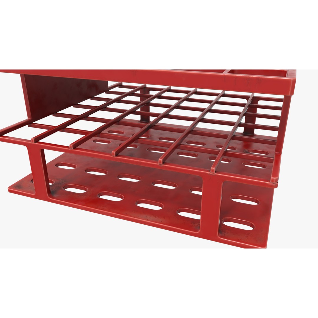 14 ml Liquid Rack 3D Model – Low Poly Laboratory Asset, FBX - View 4