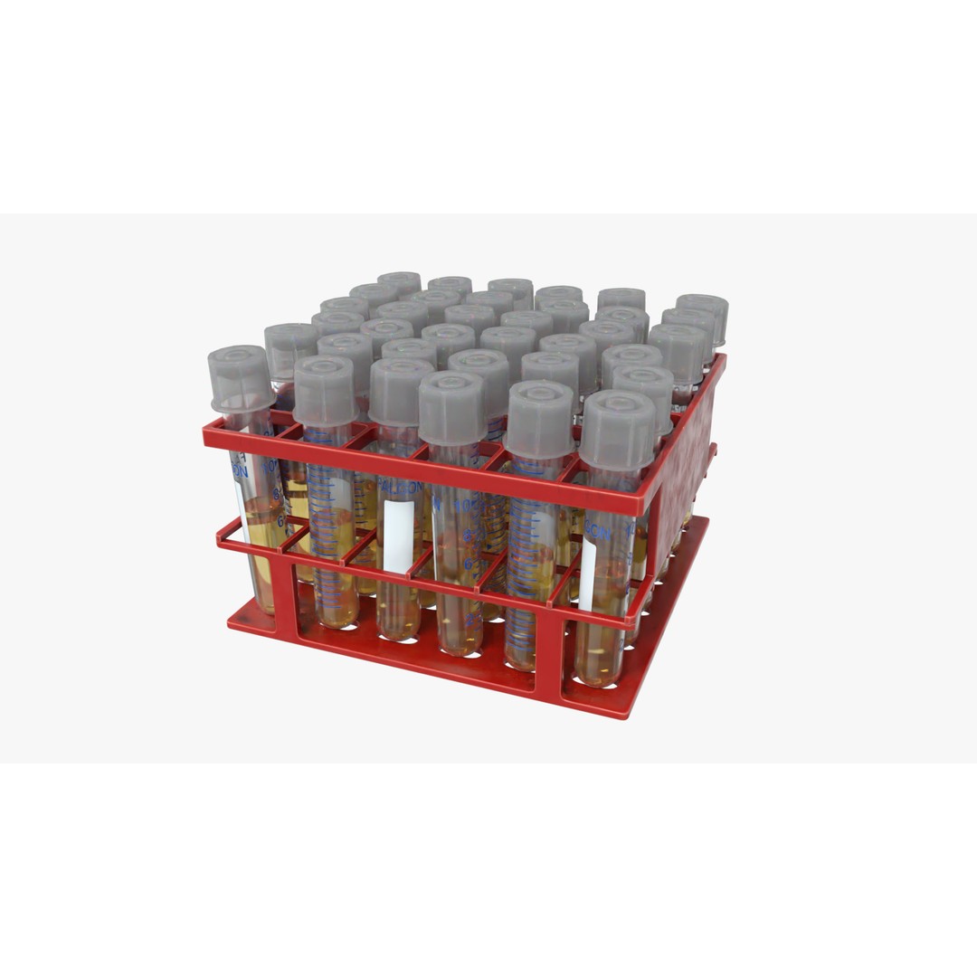 14 ml Liquid Rack 3D Model – Low Poly Laboratory Asset, FBX - View 7