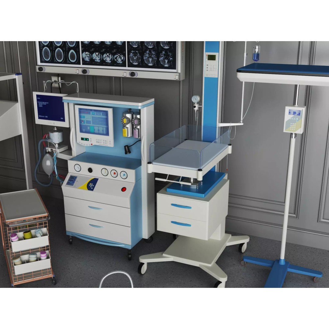 Hospital Examination Room 3D Model – Low Poly Rigged Asset, OBJ/FBX - View 6