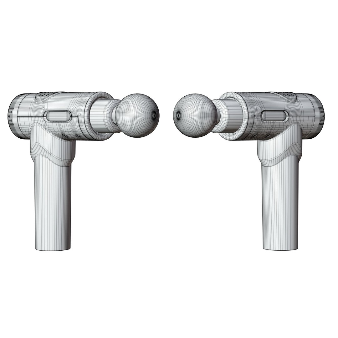 Massage Gun 3D Model – High Poly PBR Asset with Multiple Heads - View 12