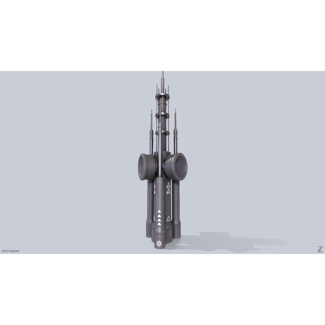 Sci-Fi Radar 3D Model – Low Poly Game Asset, FBX, PBR Textures - View 6