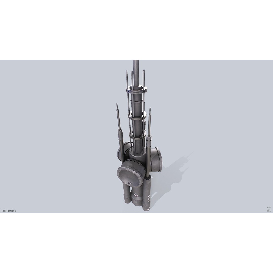 Sci-Fi Radar 3D Model – Low Poly Game Asset, FBX, PBR Textures - View 8