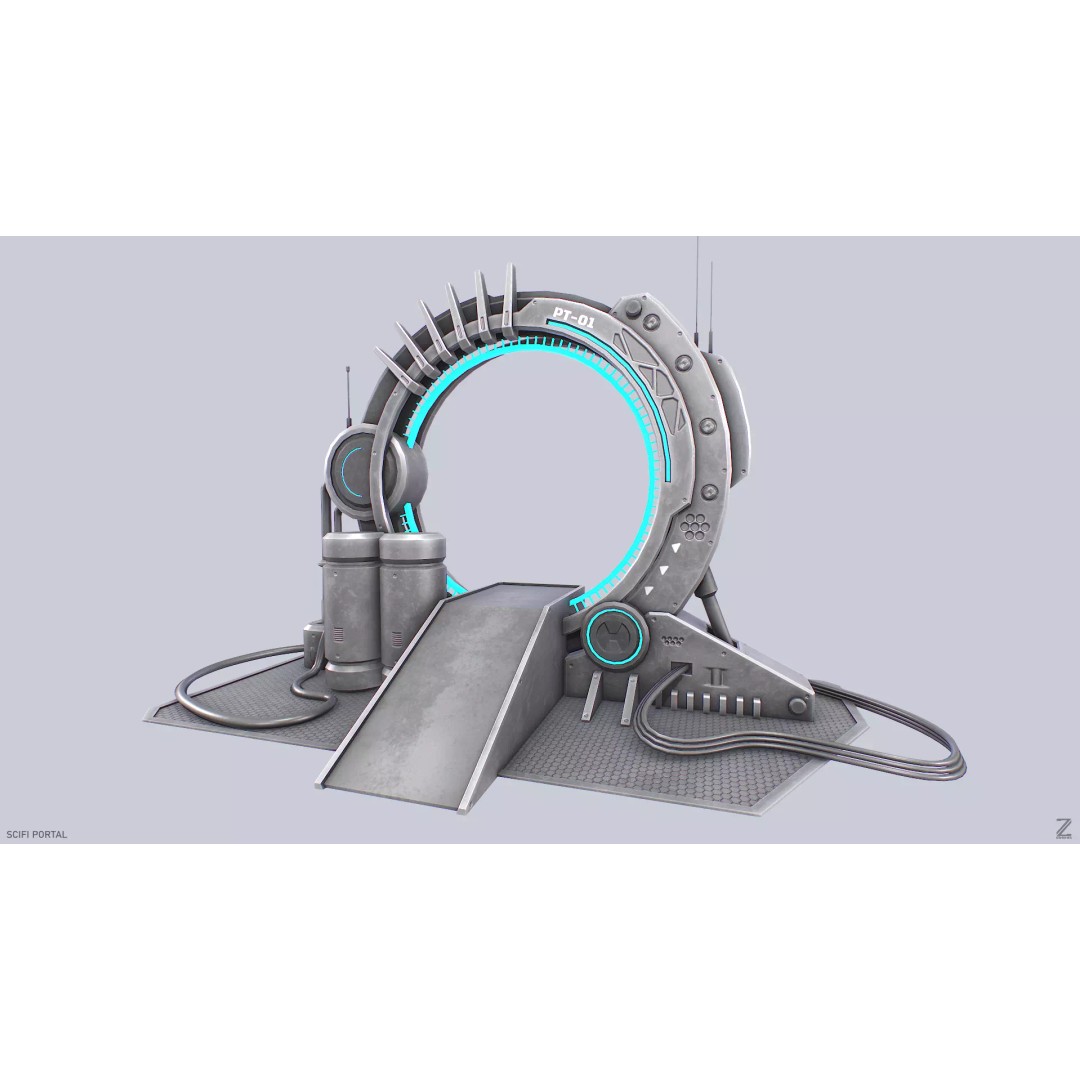 Sci-Fi Portal 3D Model – Low Poly Game Asset, FBX, PBR Textures - View 2