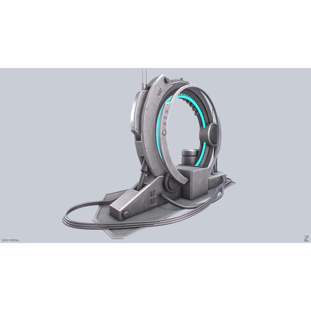Sci-Fi Portal 3D Model – Low Poly Game Asset, FBX, PBR Textures - View 5