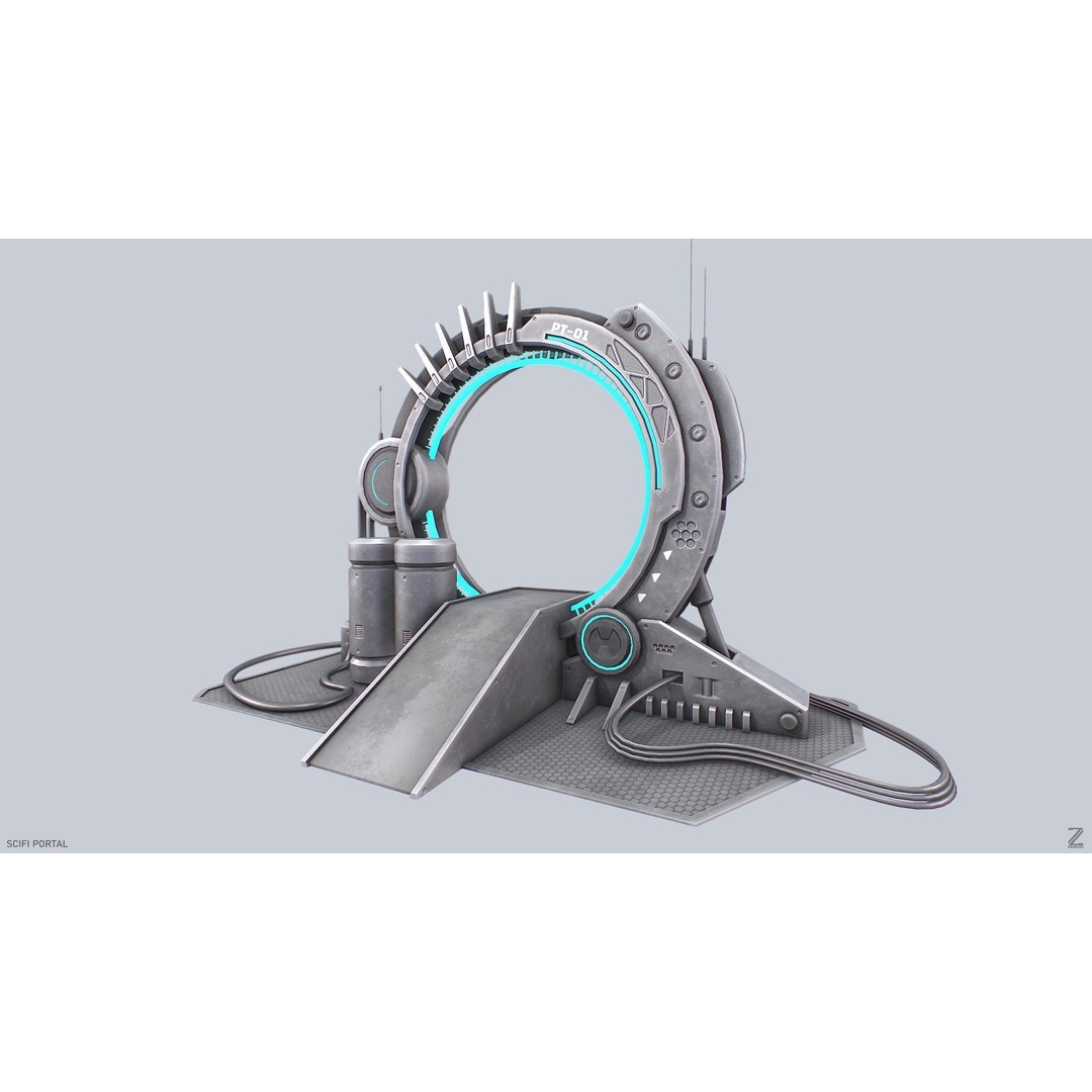 Sci-Fi Portal 3D Model – Low Poly Game Asset, FBX, PBR Textures - View 6