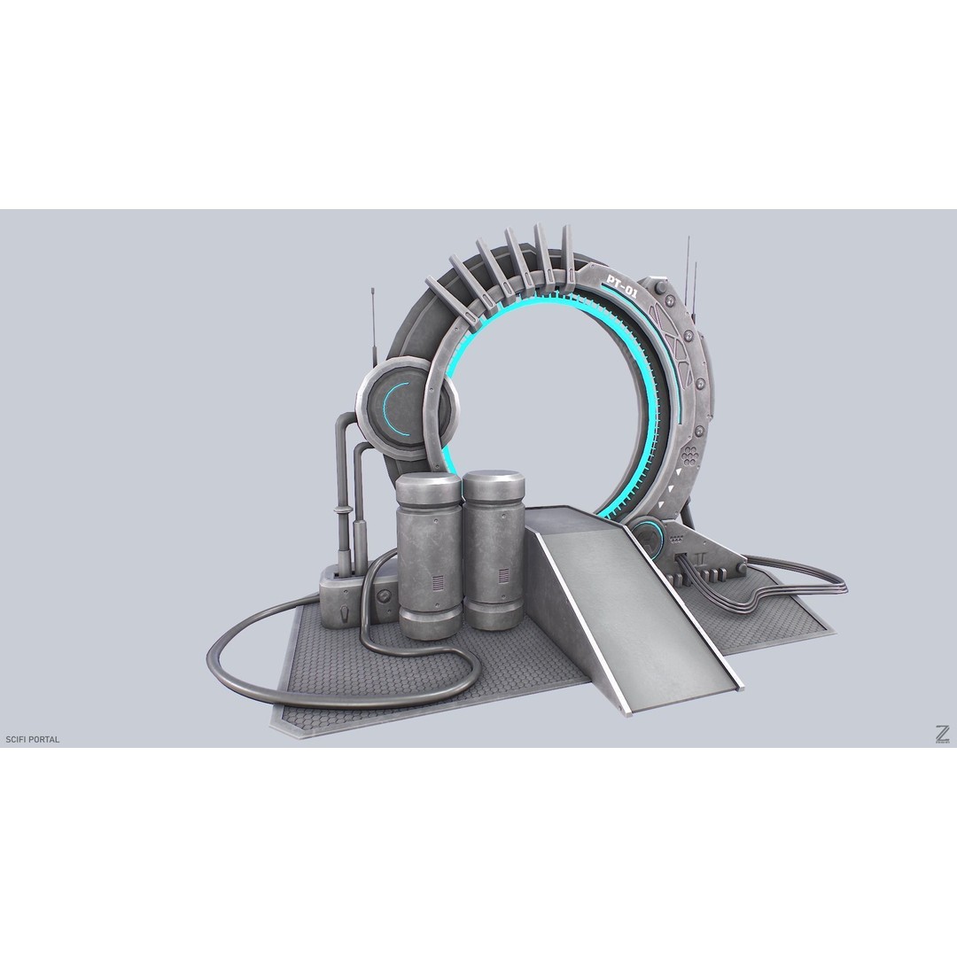 Sci-Fi Portal 3D Model – Low Poly Game Asset, FBX, PBR Textures - View 7