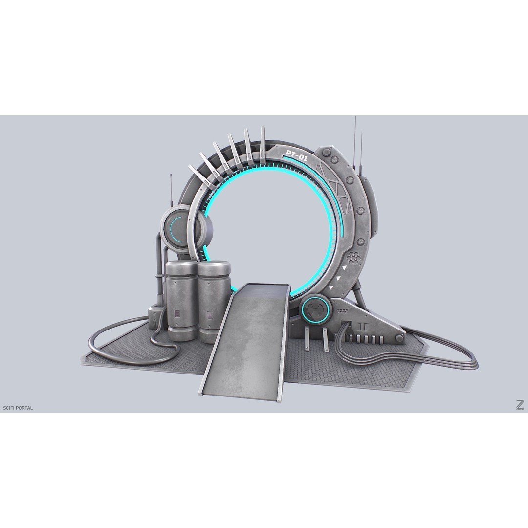 Sci-Fi Portal 3D Model – Low Poly Game Asset, FBX, PBR Textures - View 8