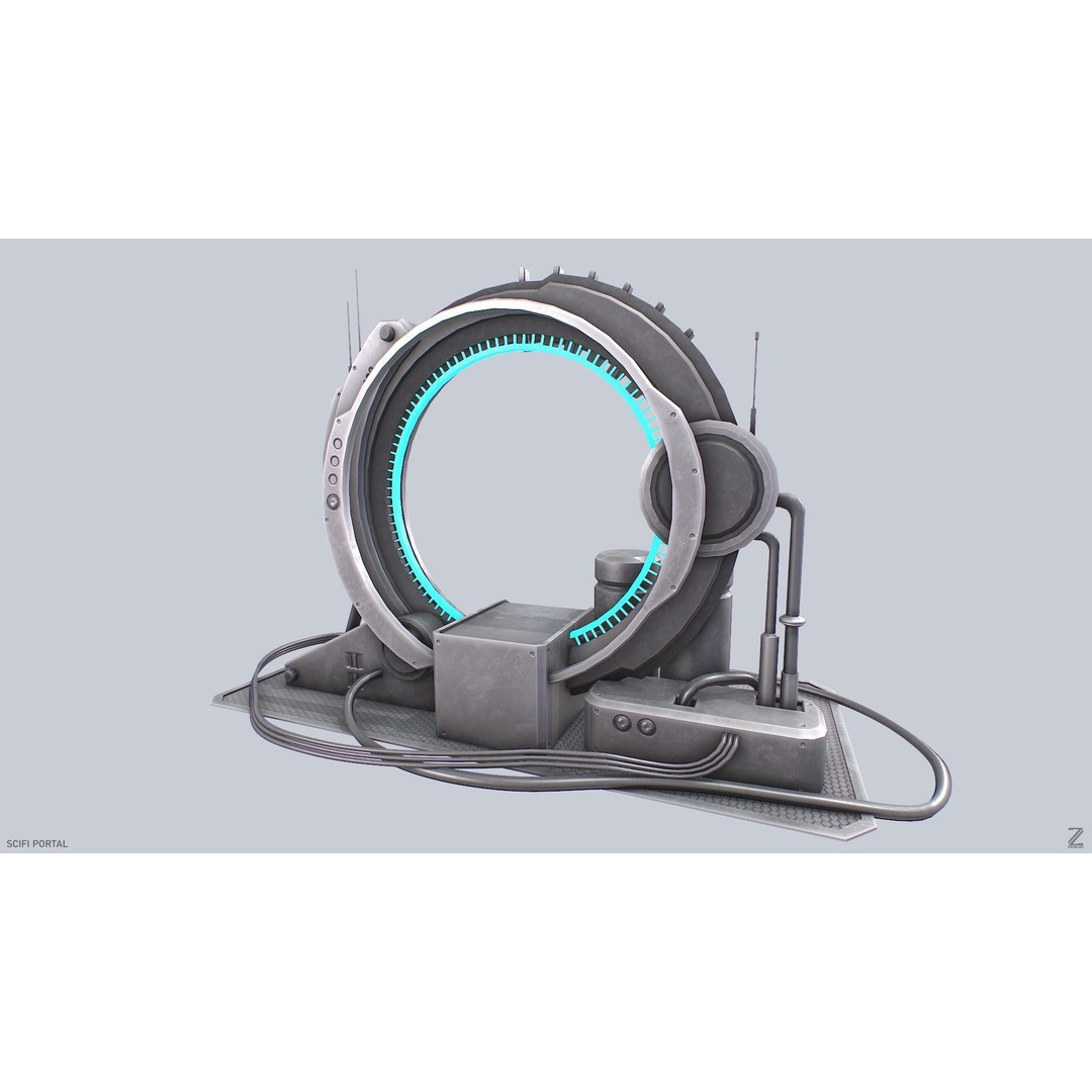 Sci-Fi Portal 3D Model – Low Poly Game Asset, FBX, PBR Textures - View 9